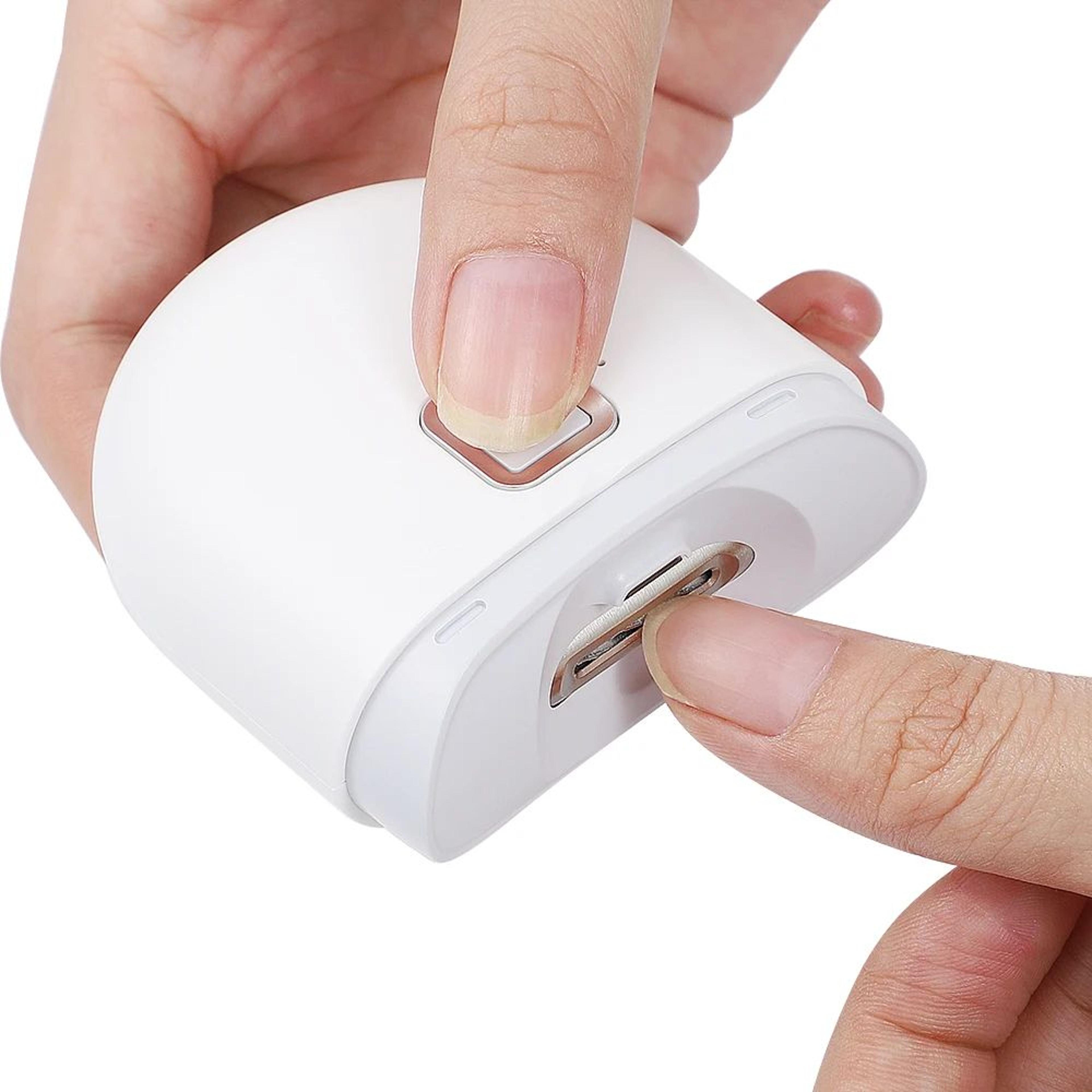 automatic electric nail clipper with led light and usb-c rechargeable nail trimmer