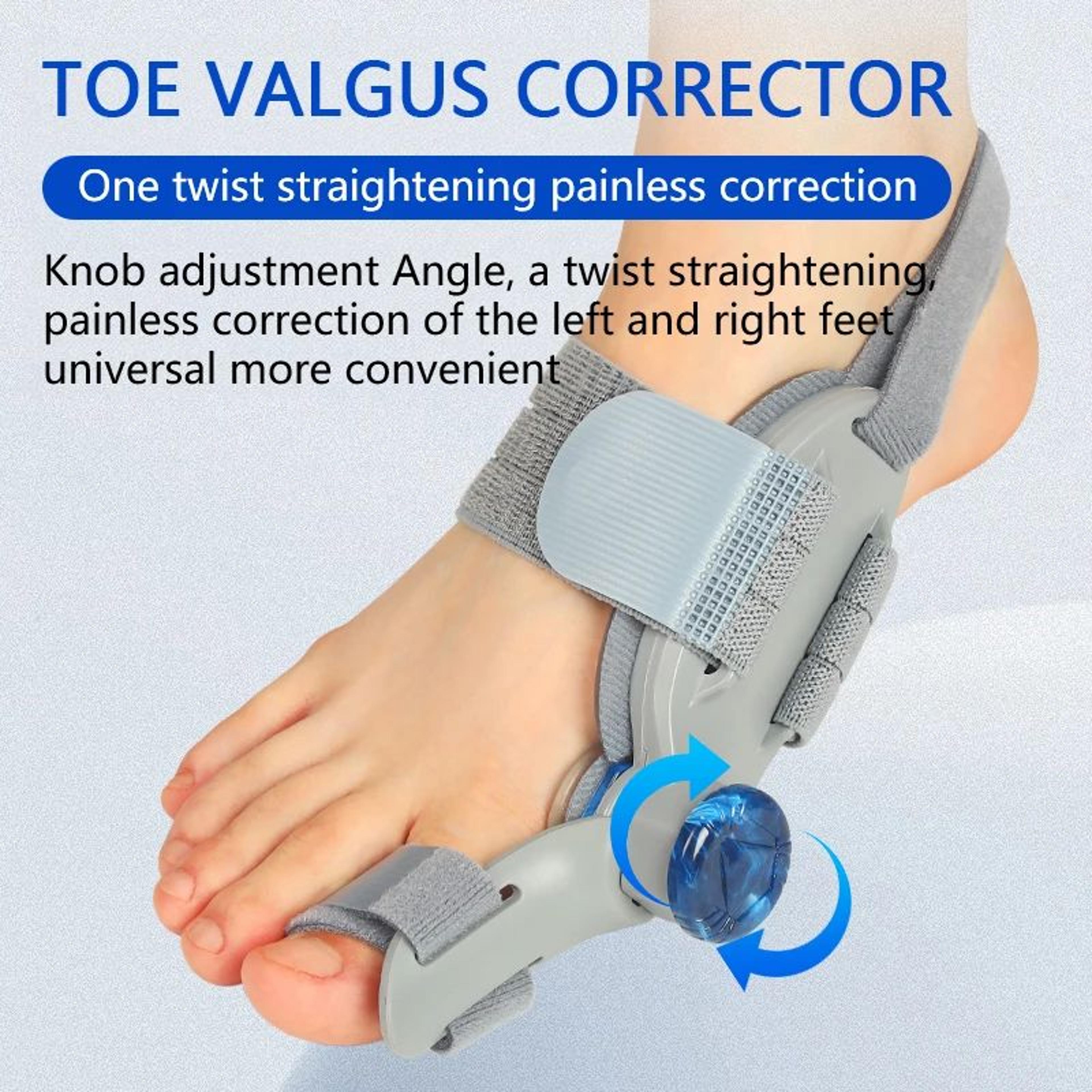 adjustable bunion corrector with rotatable toe separator and hallux valgus support