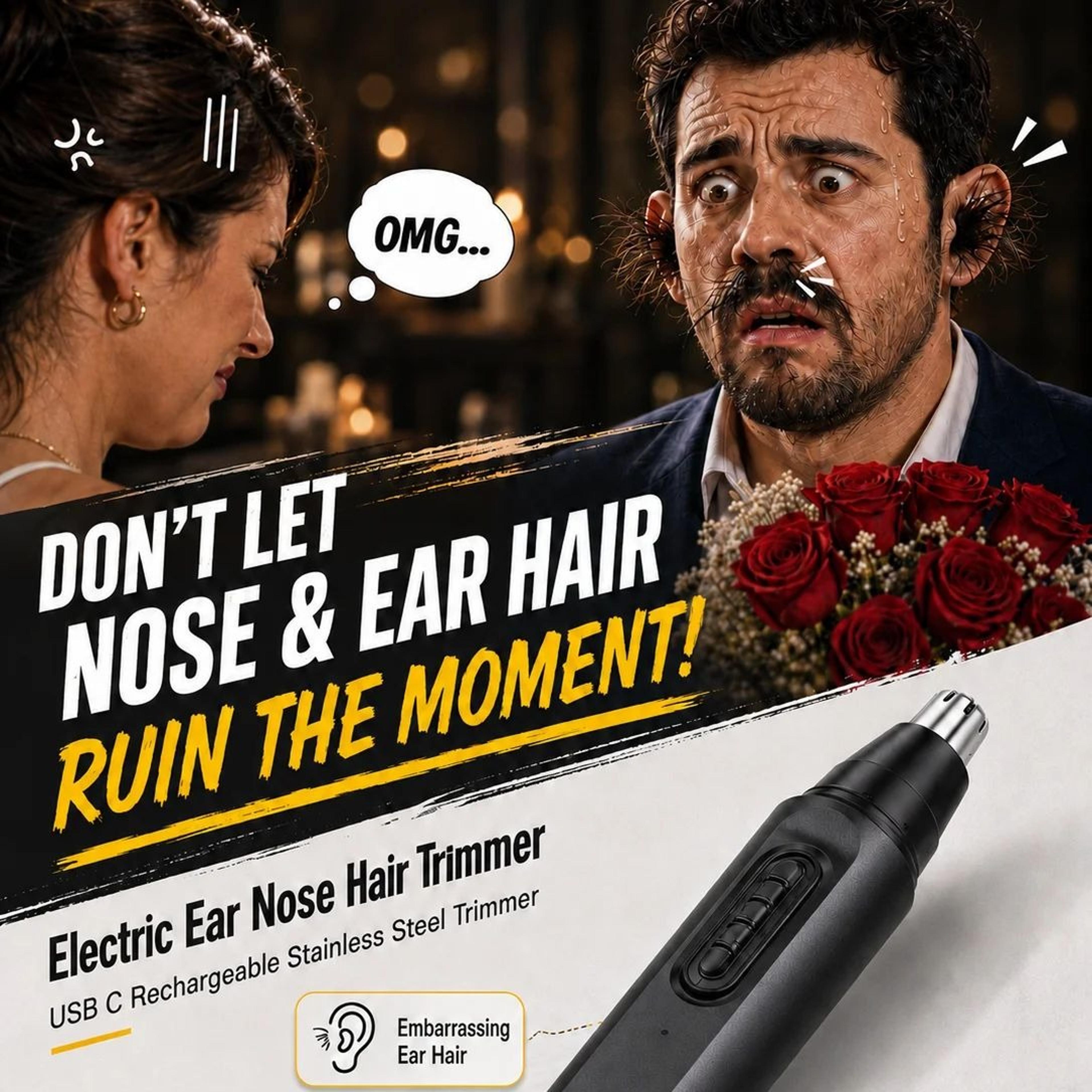 usb-c rechargeable electric nose hair trimmer with stainless steel precision blade