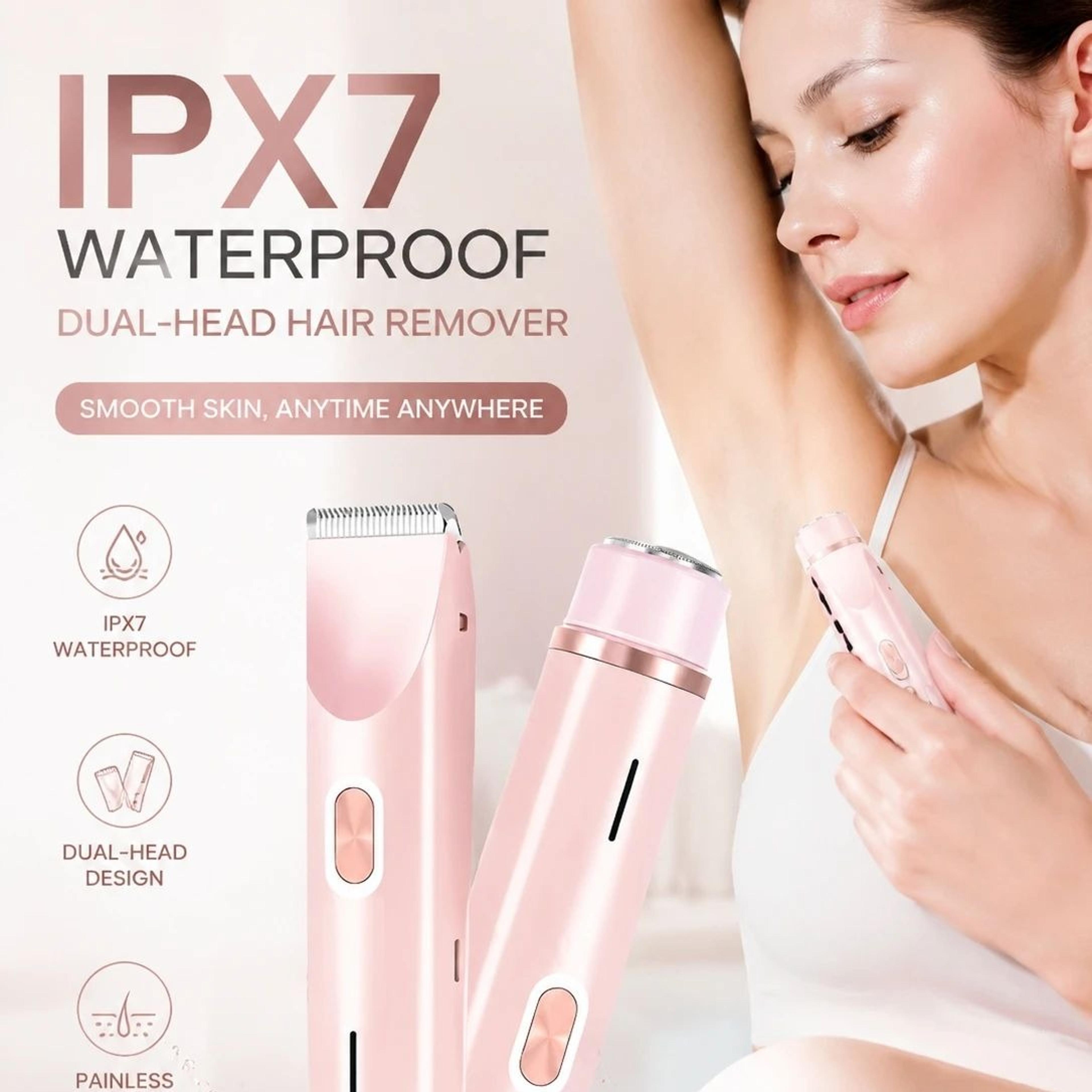 2-in-1 rechargeable bikini trimmer for women - double head electric body shaver