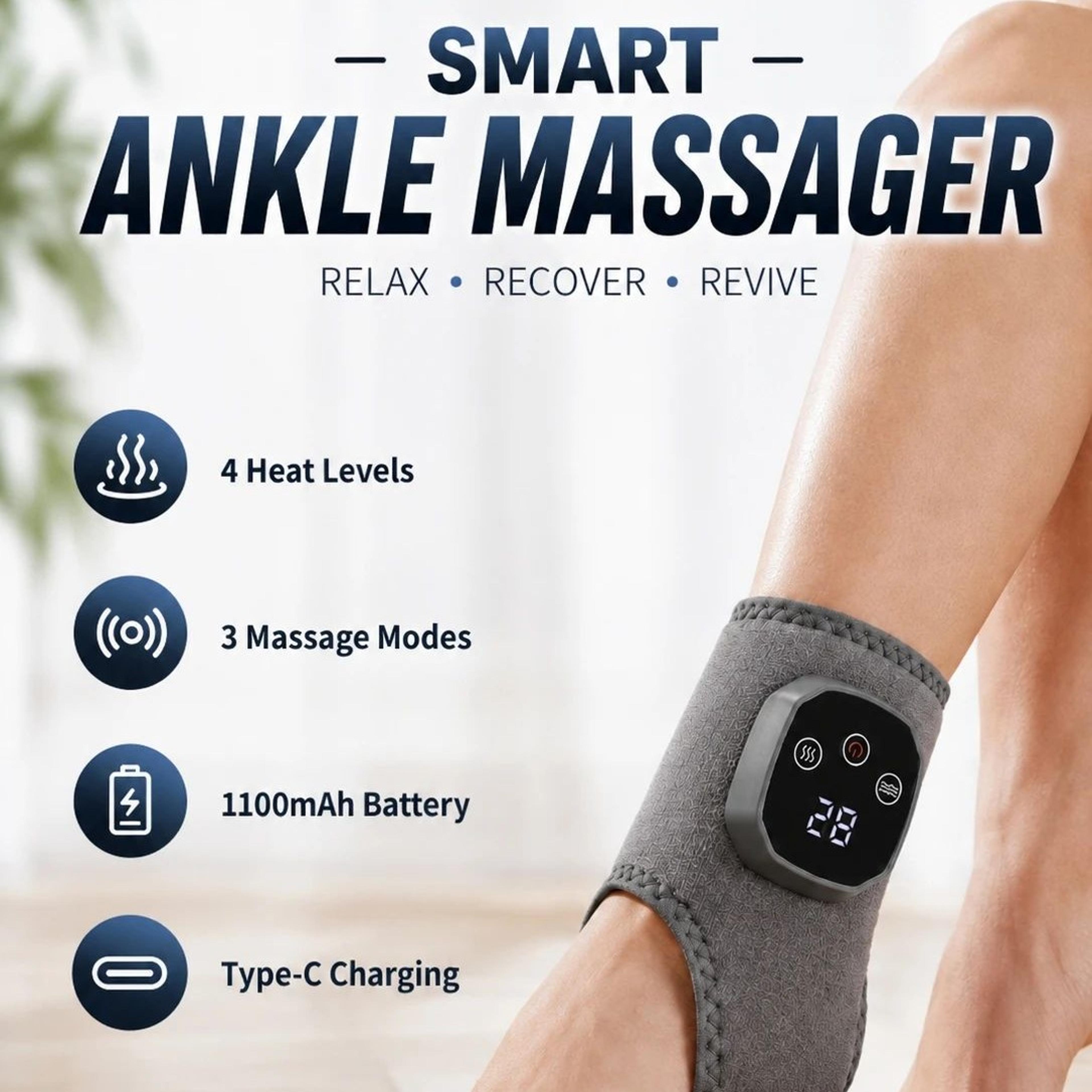 portable heated ankle massager cordless vibration foot and wrist wrap