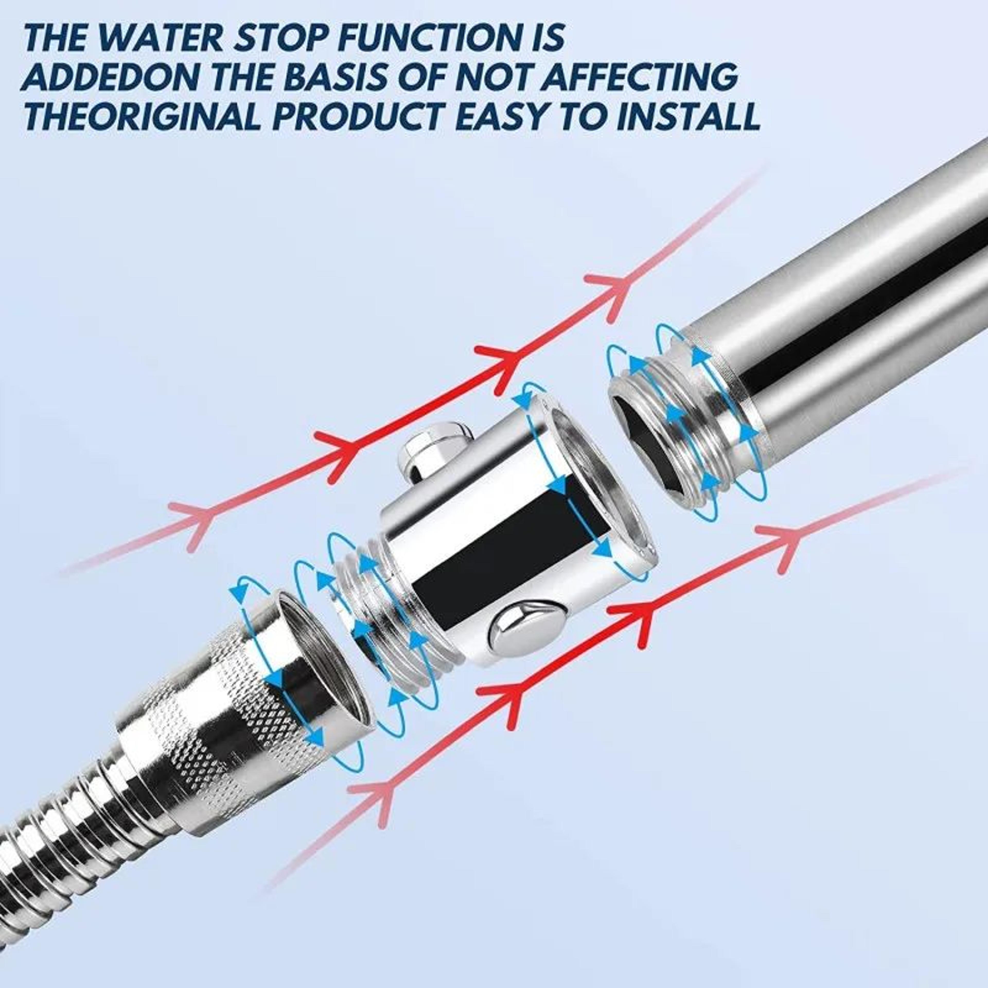 abs shower head flow control valve and bidet sprayer shut off adapter