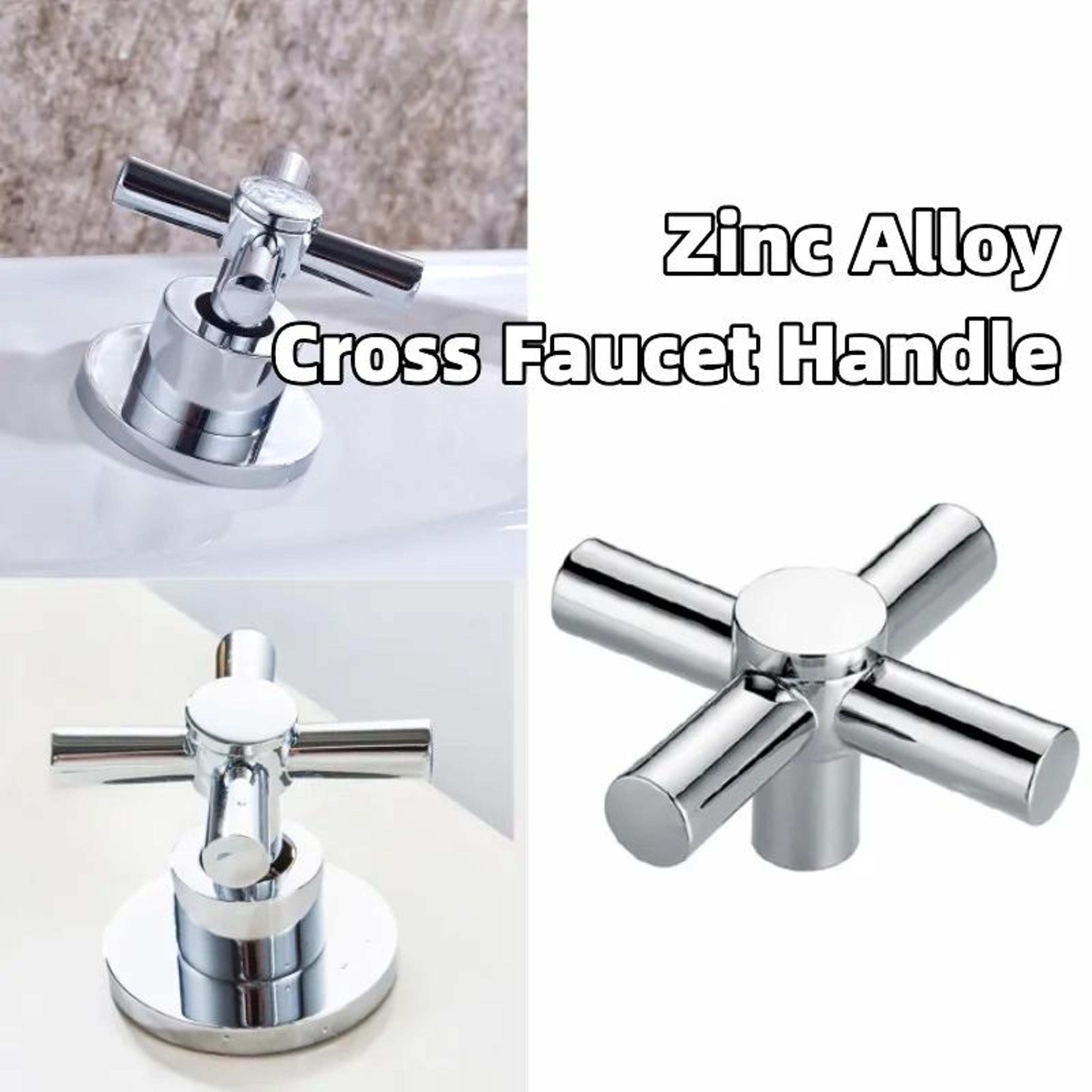 universal cross faucet handle knob - zinc alloy hot cold tap replacement