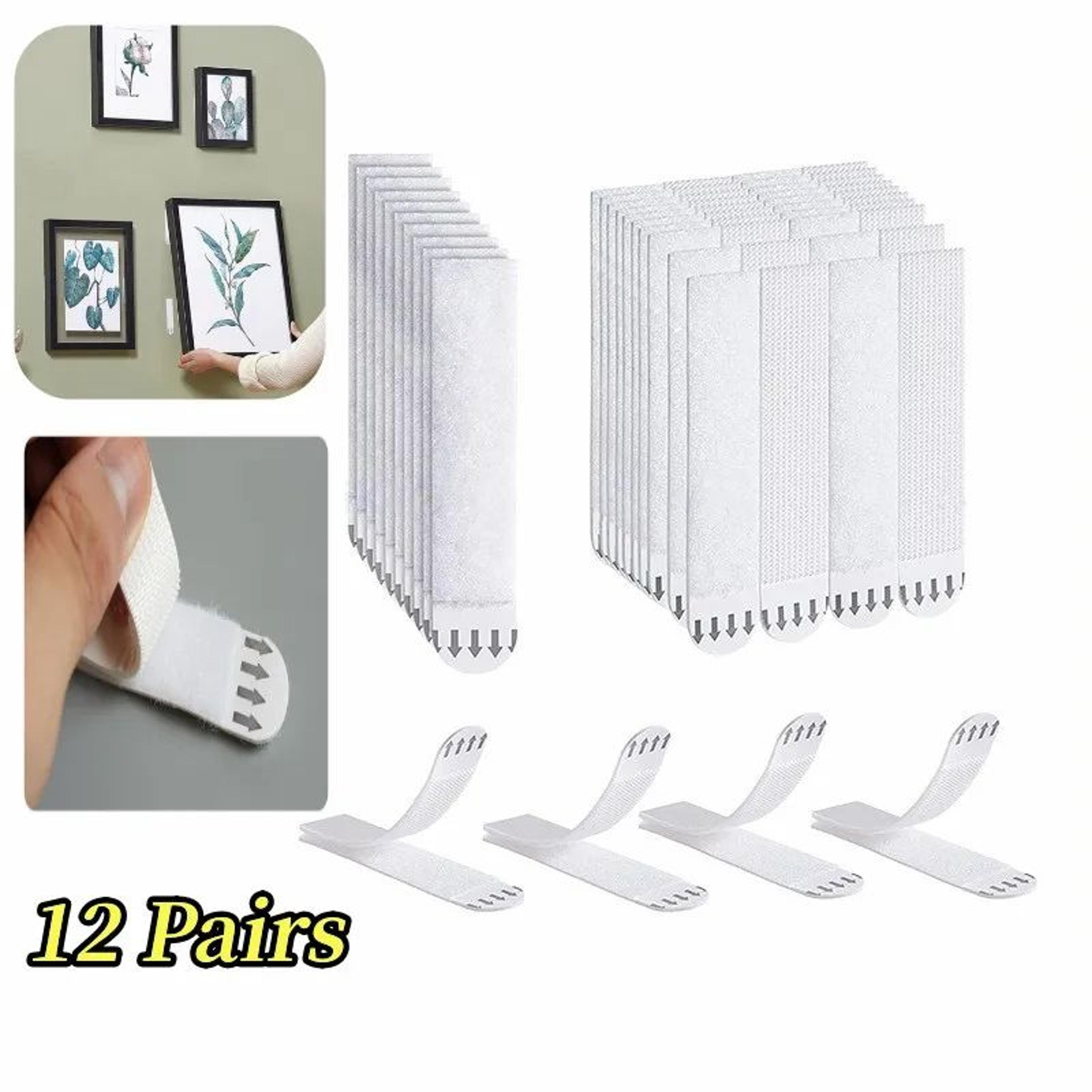 12 pairs damage-free picture hanging strips removable adhesive wall hangers