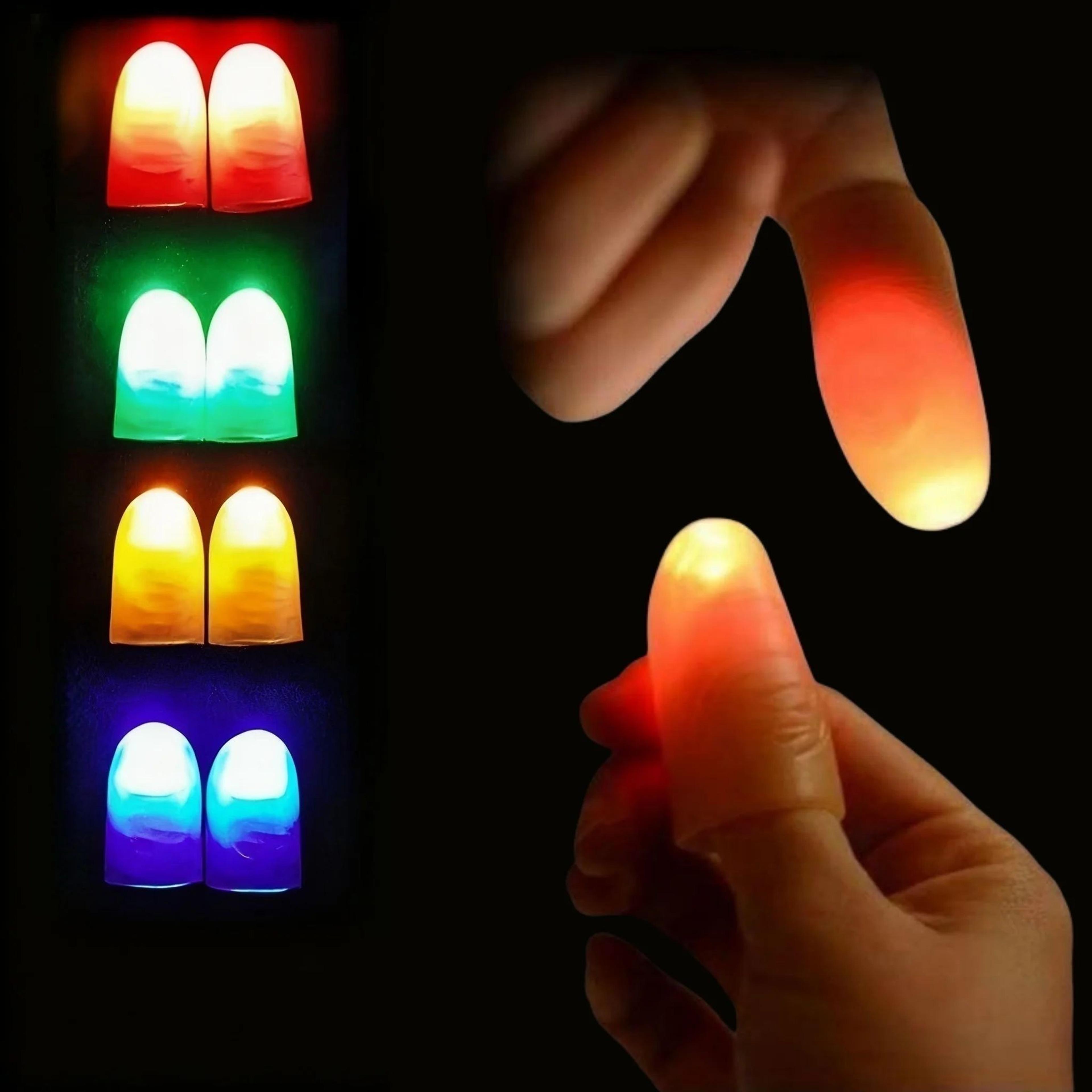 led light up thumb tip magic trick close-up finger illusion prank prop