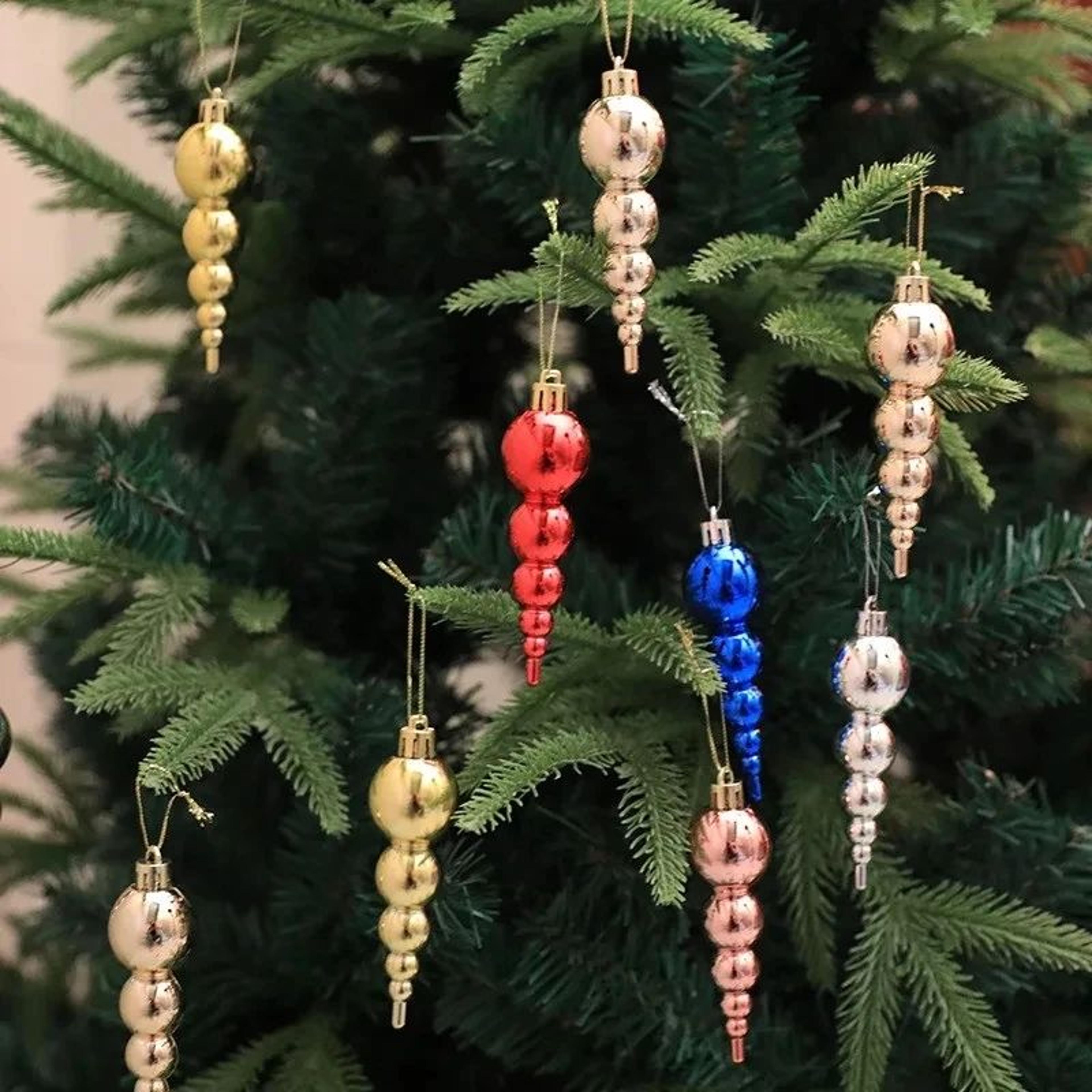 6pcs velvet christmas tree hanging ornaments for holiday home and party decor