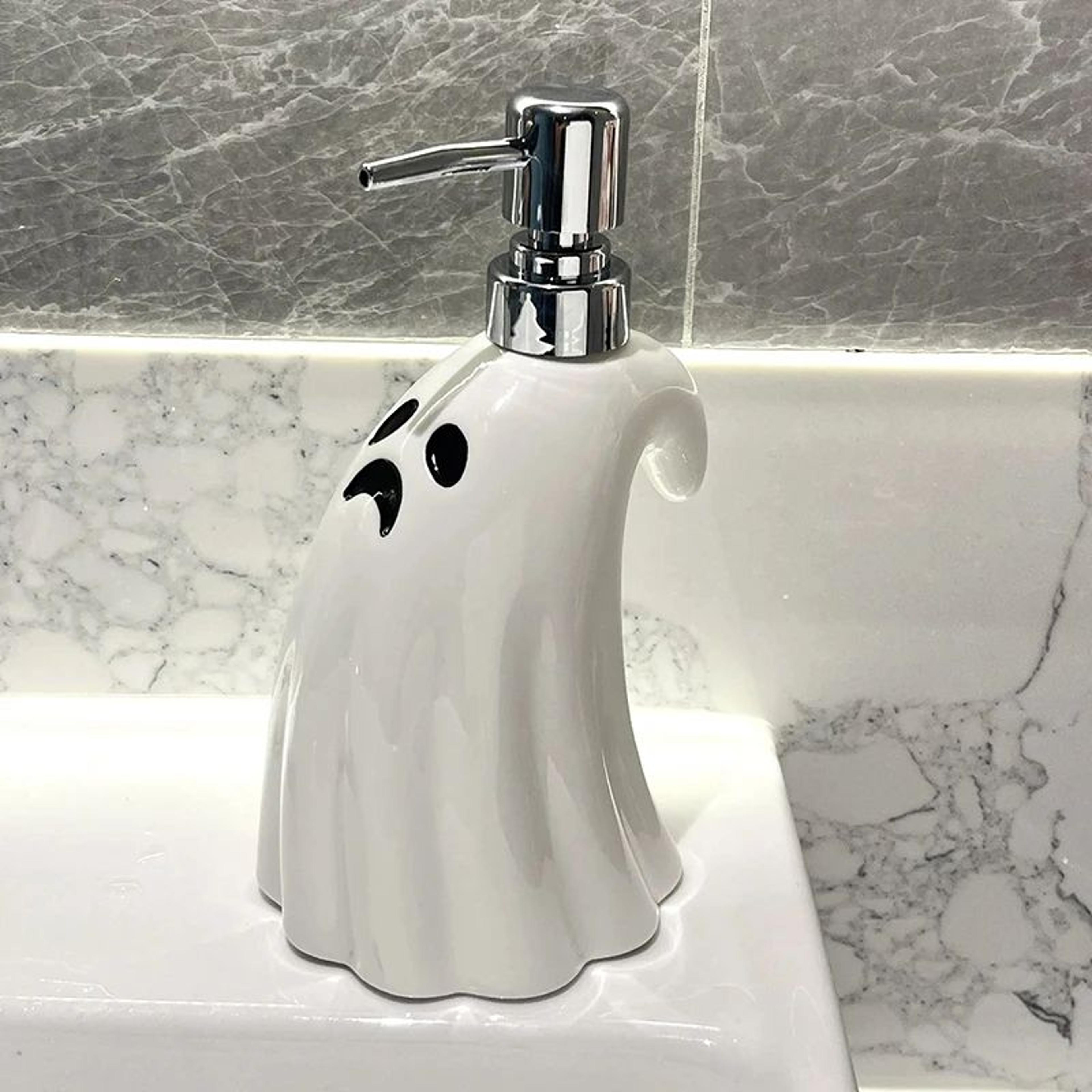 halloween ghost ceramic soap dispenser large capacity refillable liquid soap pump