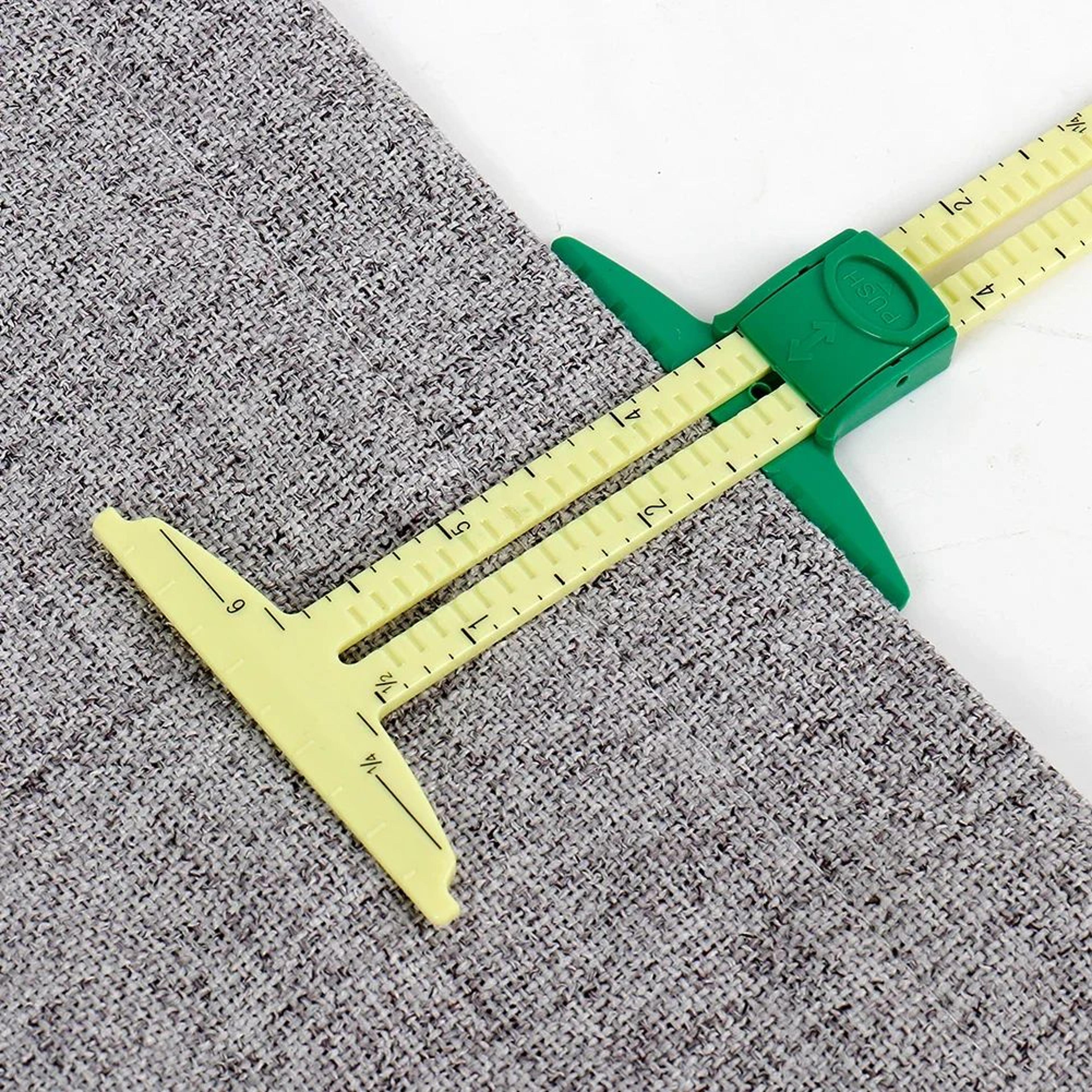 5-in-1 sewing seam ruler sliding measuring gauge for quilting and tailoring