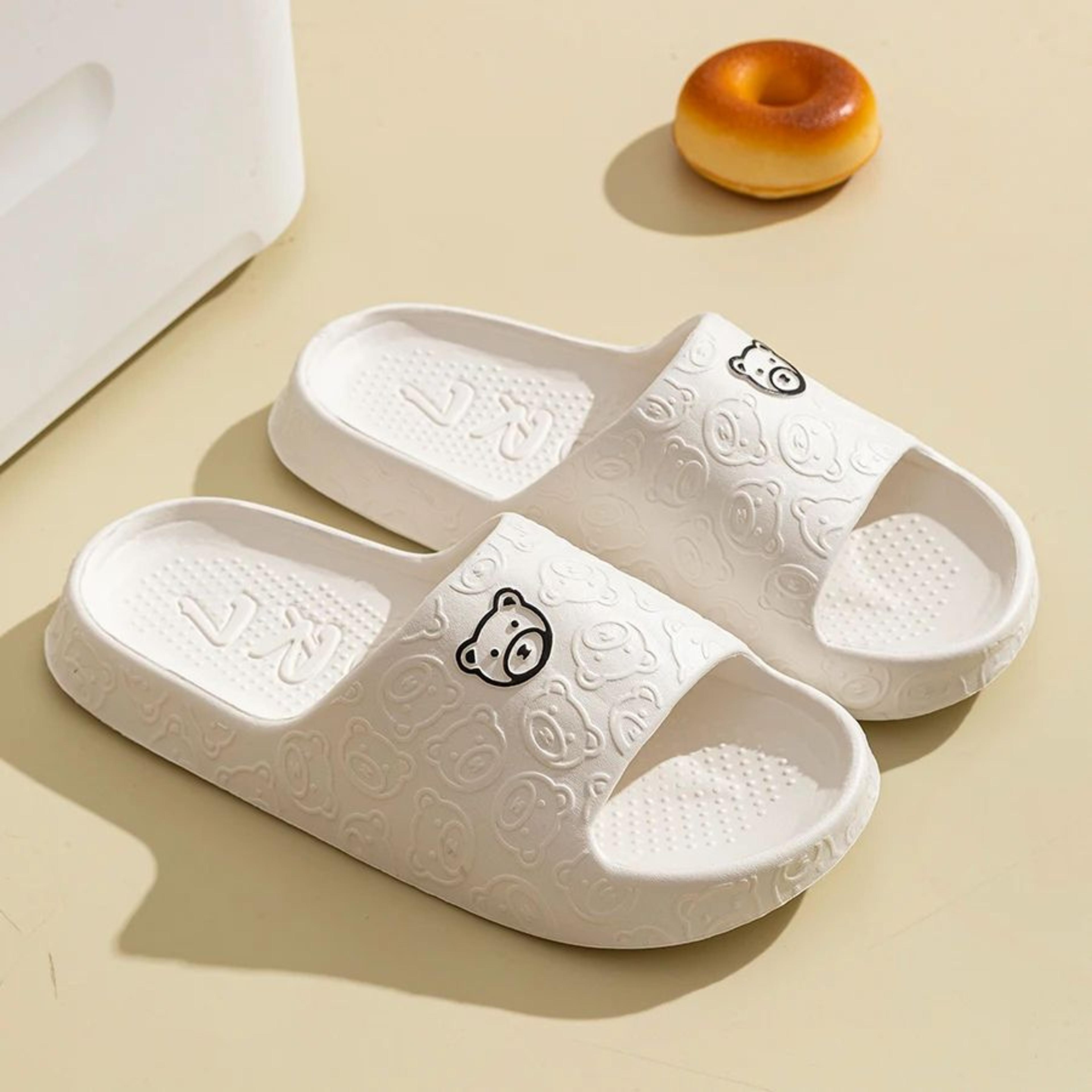 cute bear non-slip slippers soft unisex indoor outdoor summer slides