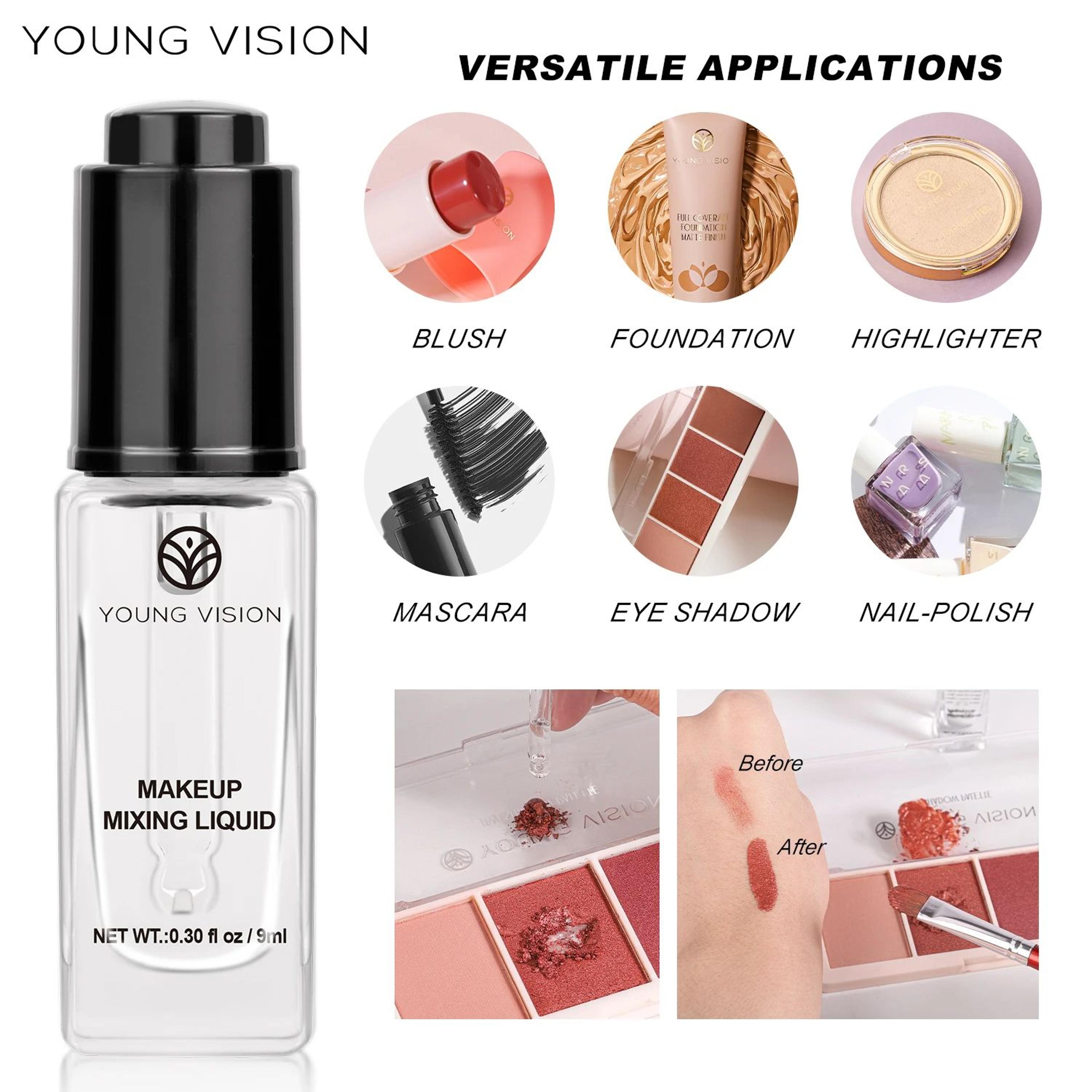 multi-use makeup mixing liquid for eyeliner, blush, eyeshadow and nail color