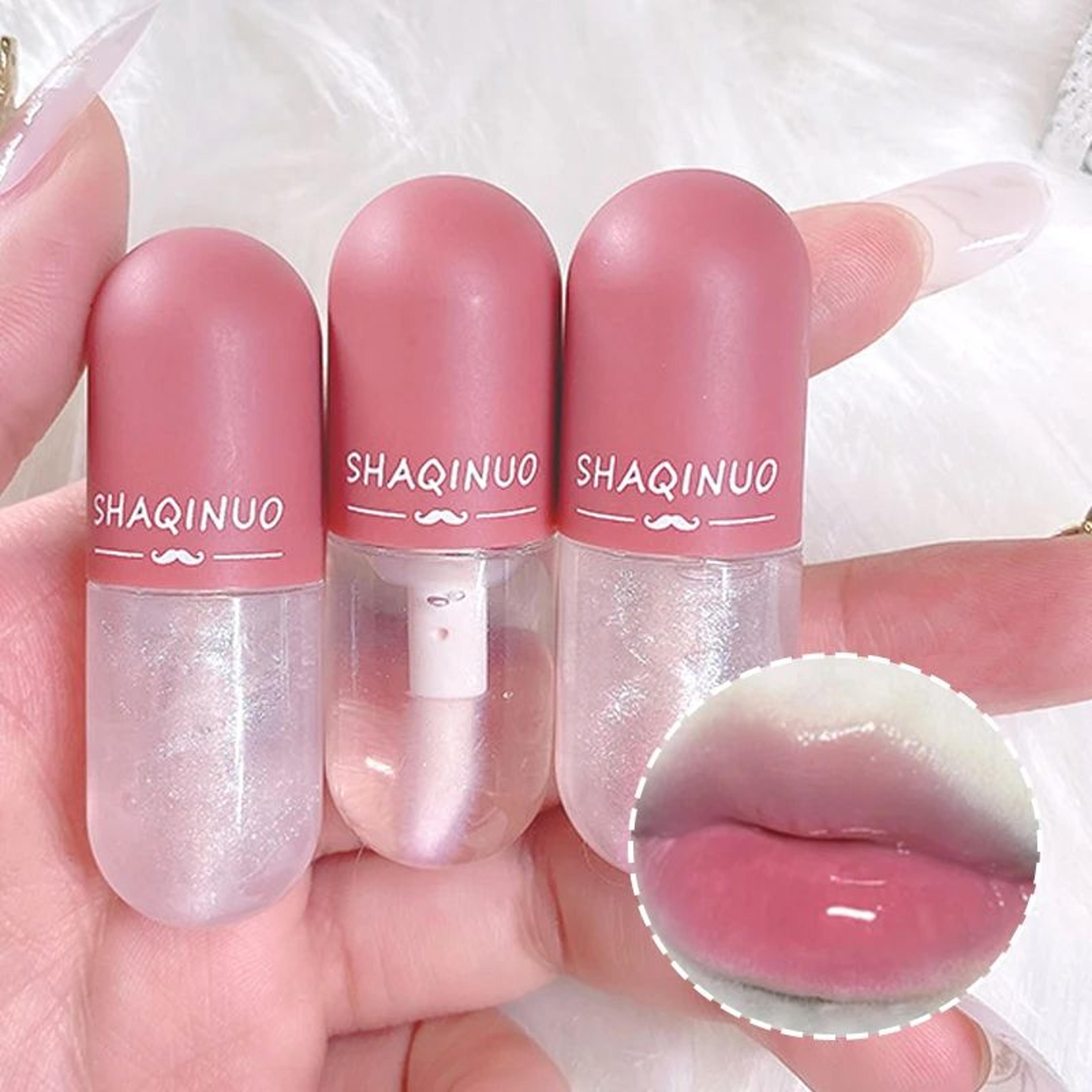 shuiguang capsule hydrating lip oil clear glass shine lip gloss