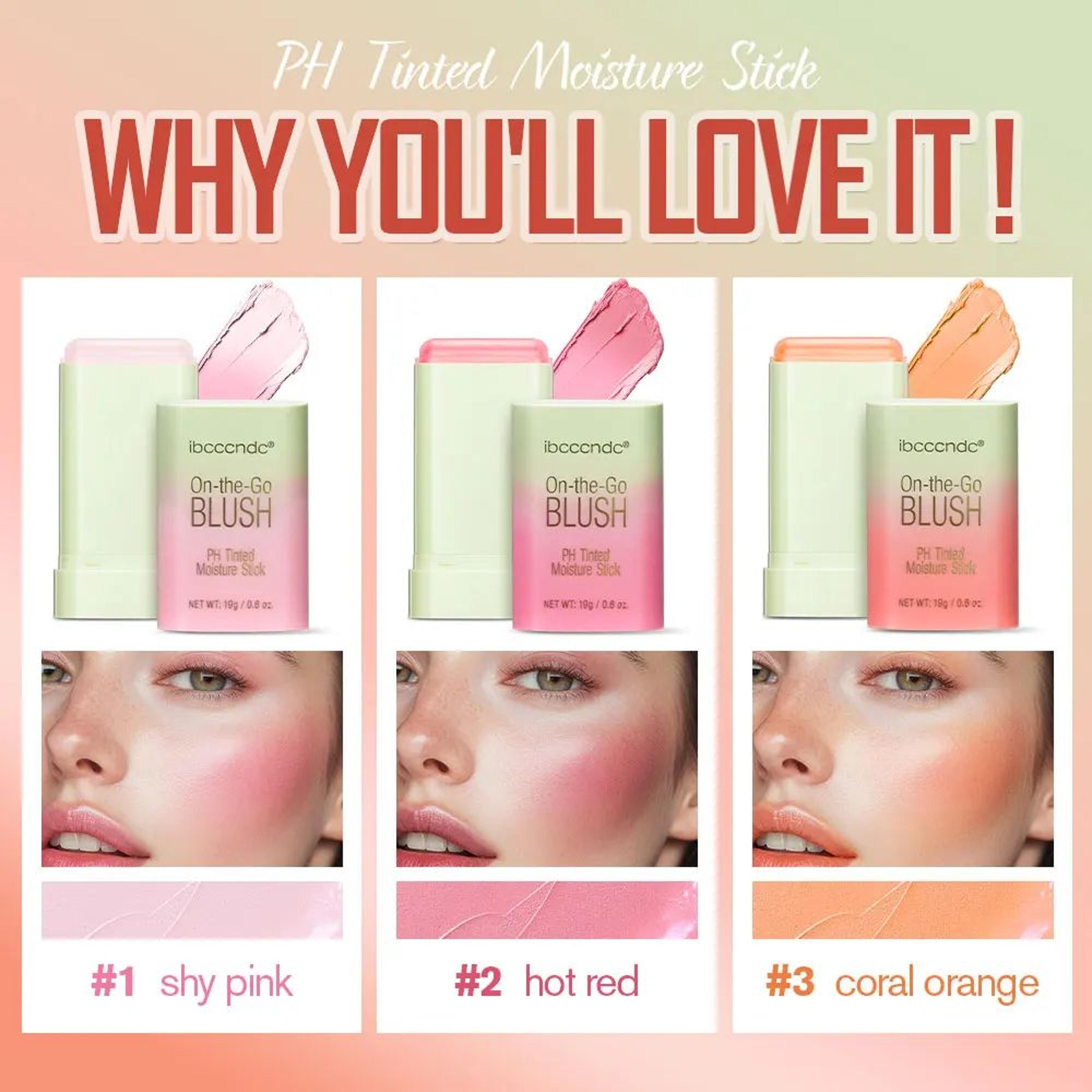 temperature changing 3-in-1 blush stick - lip and cheek tint