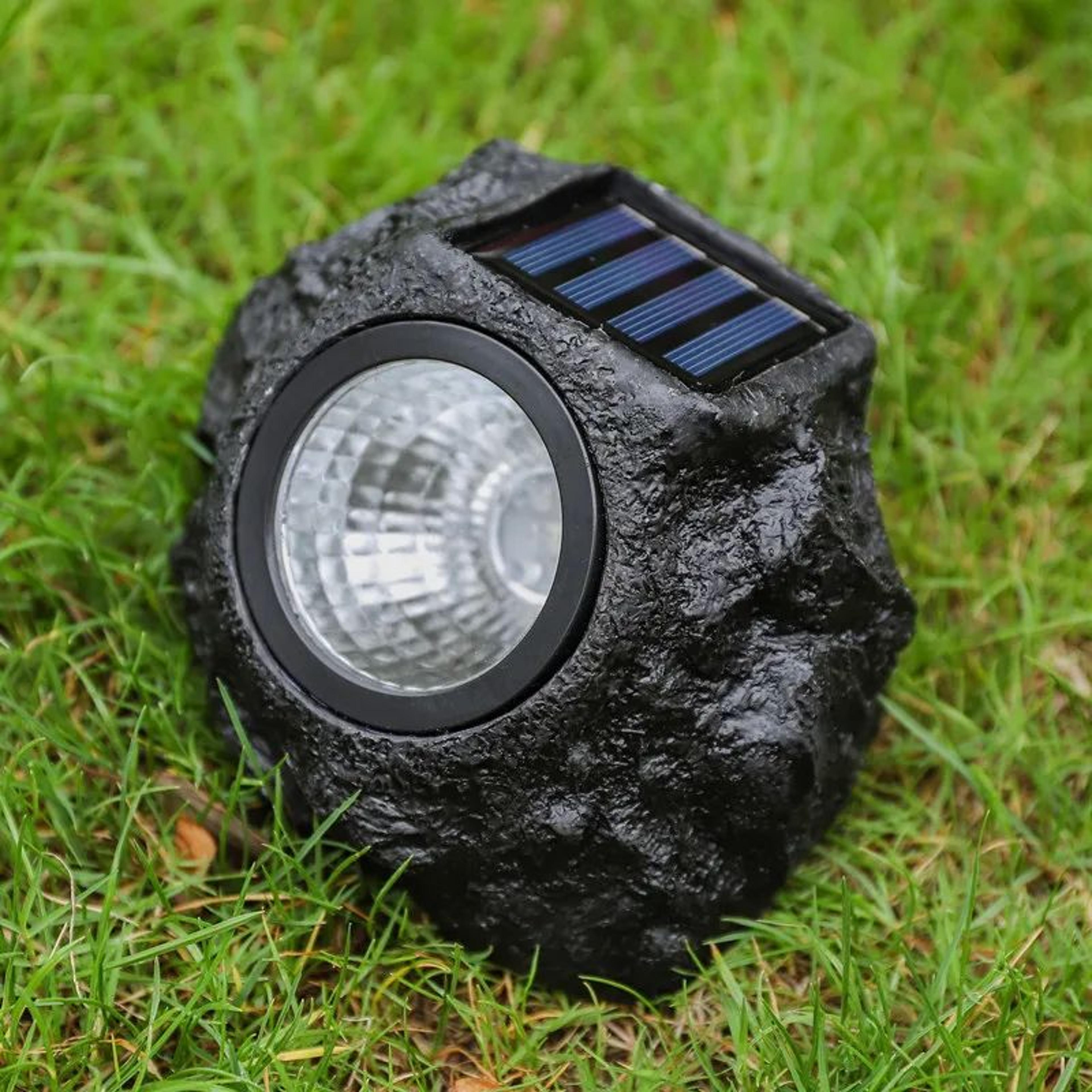 solar led stone garden spotlight waterproof outdoor landscape light
