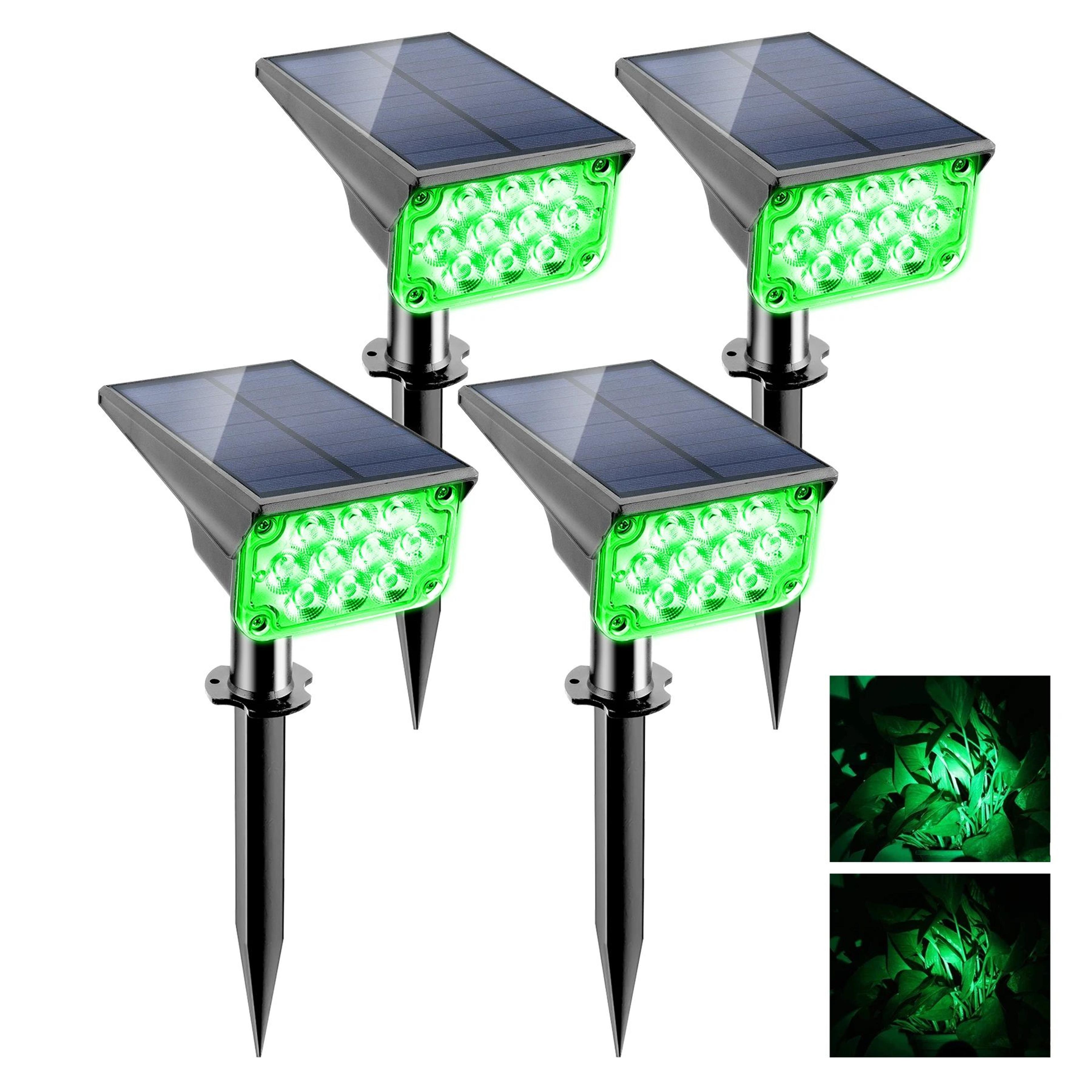 solar green led garden spotlights ip65 waterproof outdoor landscape lights