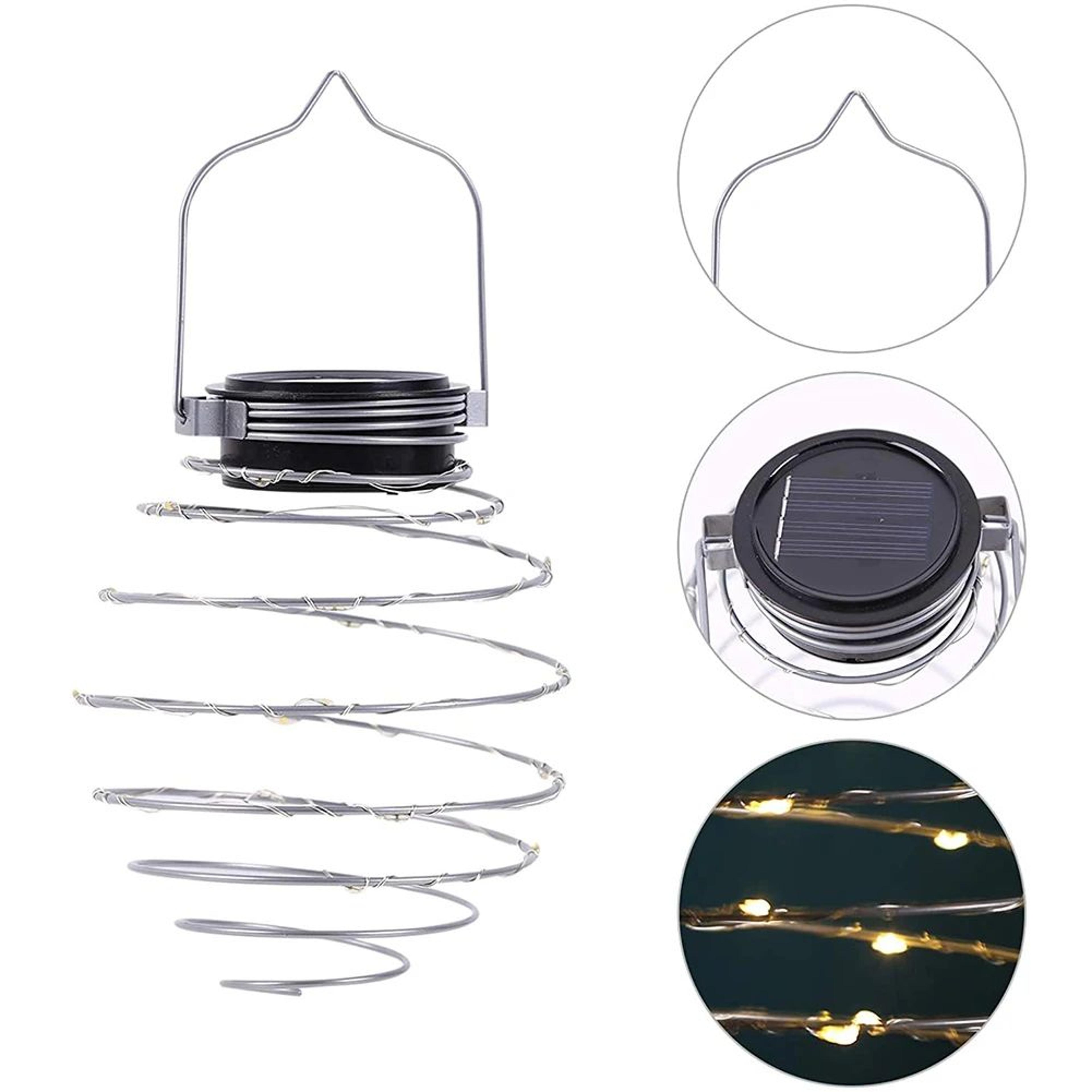 solar spiral hanging lantern lights for outdoor garden and patio decor