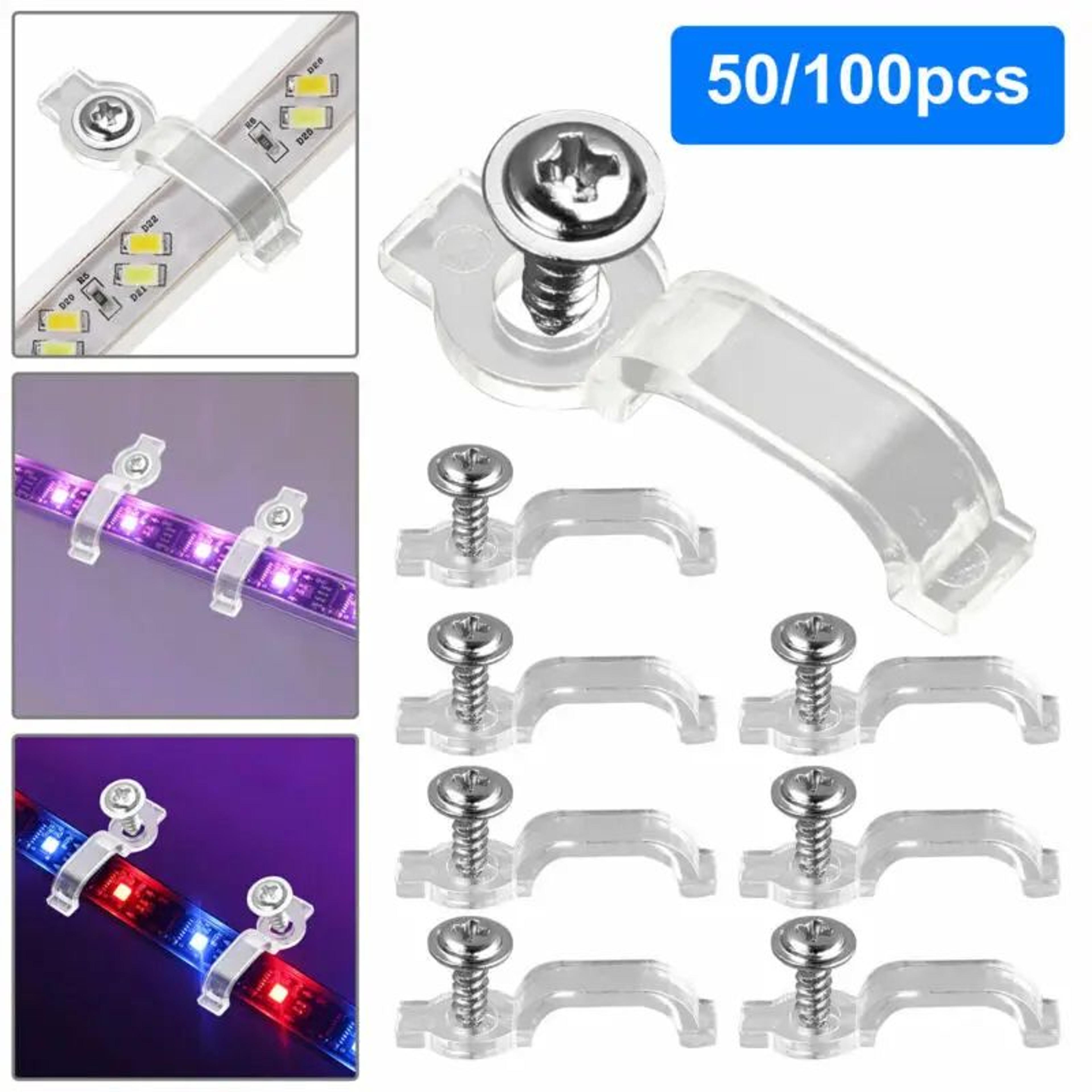 50/100pcs led strip mounting clips with screws for 5050 led light strips