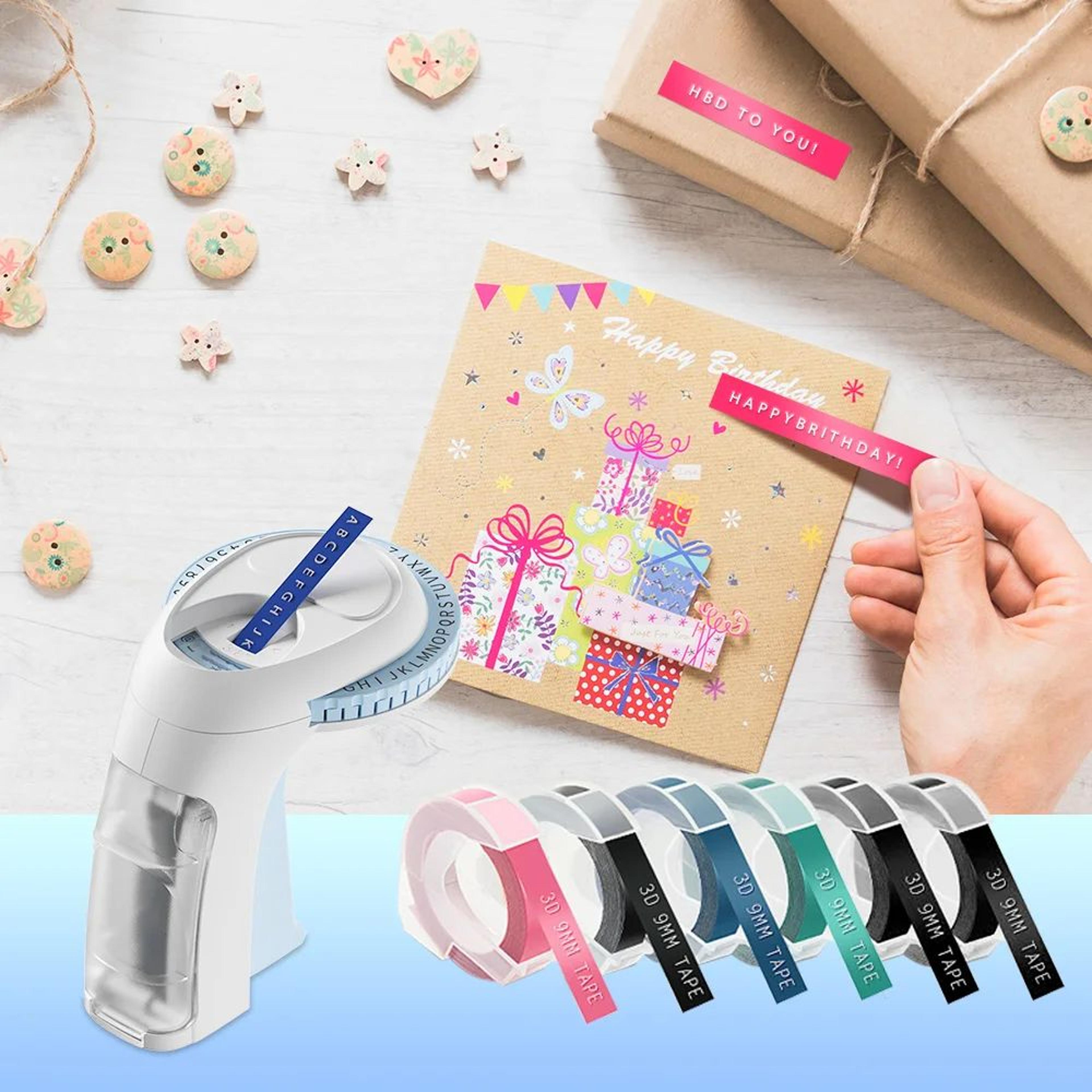 omega s portable manual embossing label maker with 9mm 3d label tape