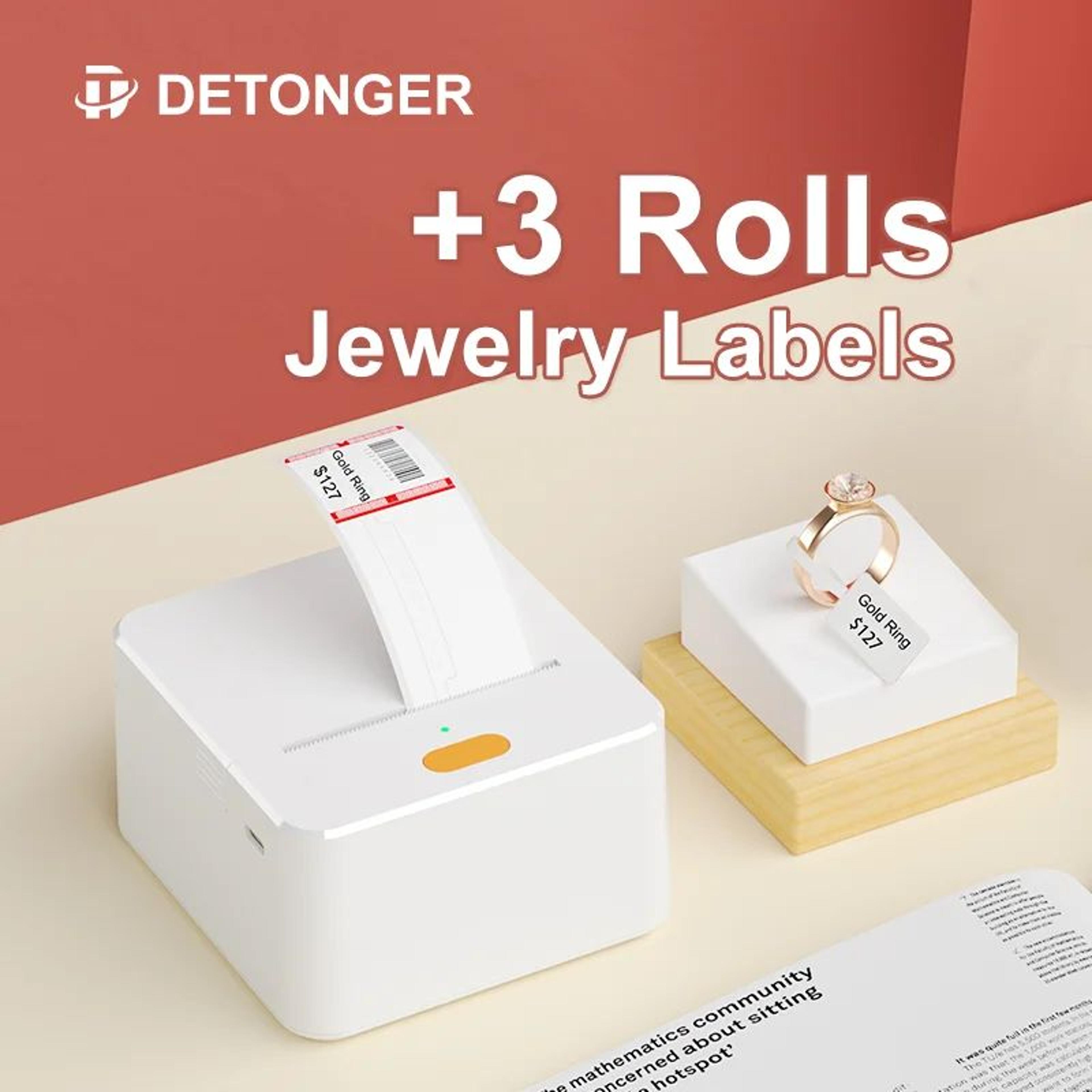 self-adhesive jewelry label stickers for detonger p1 mini thermal printer