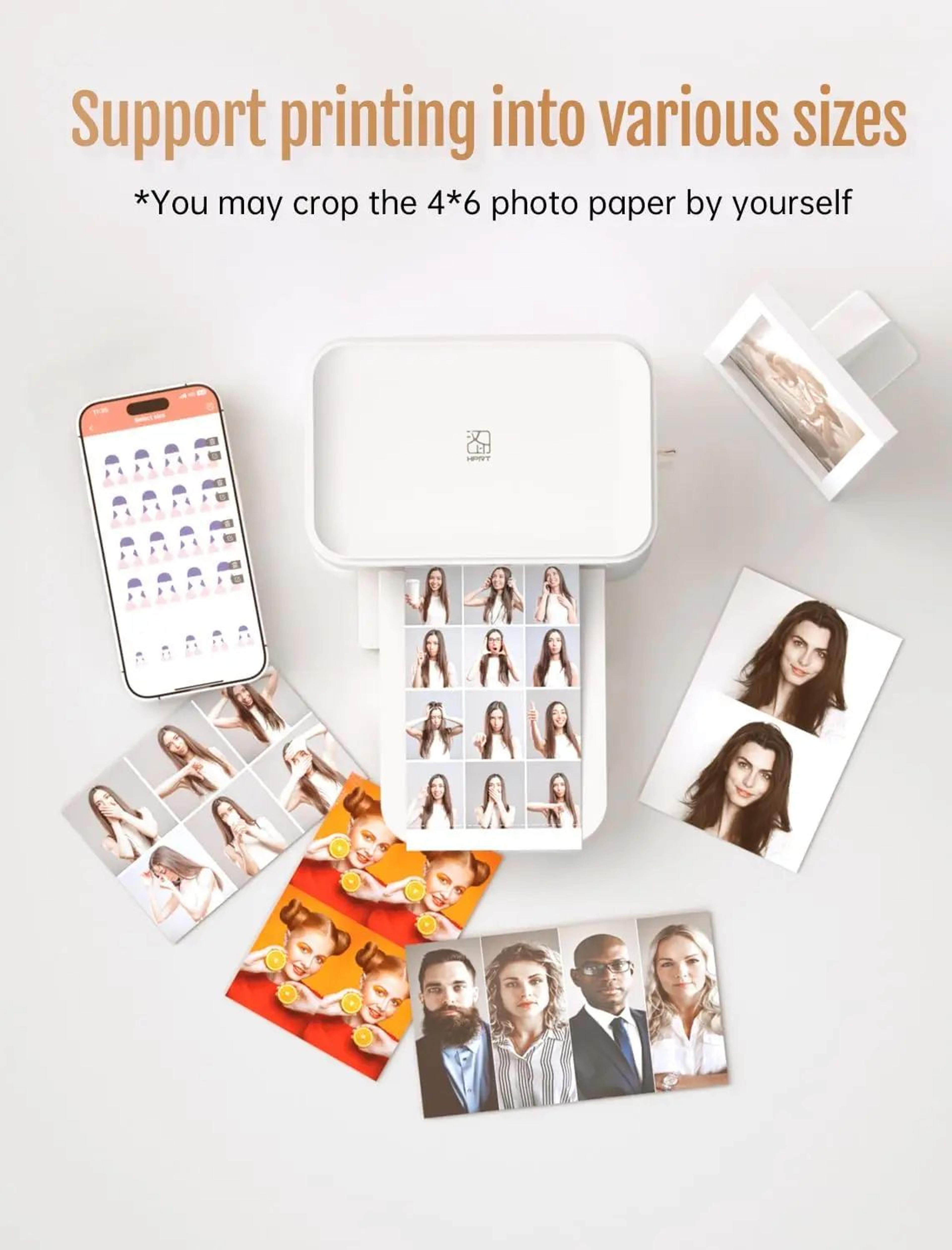 mini wireless color photo printer 300 dpi with paper and ribbon