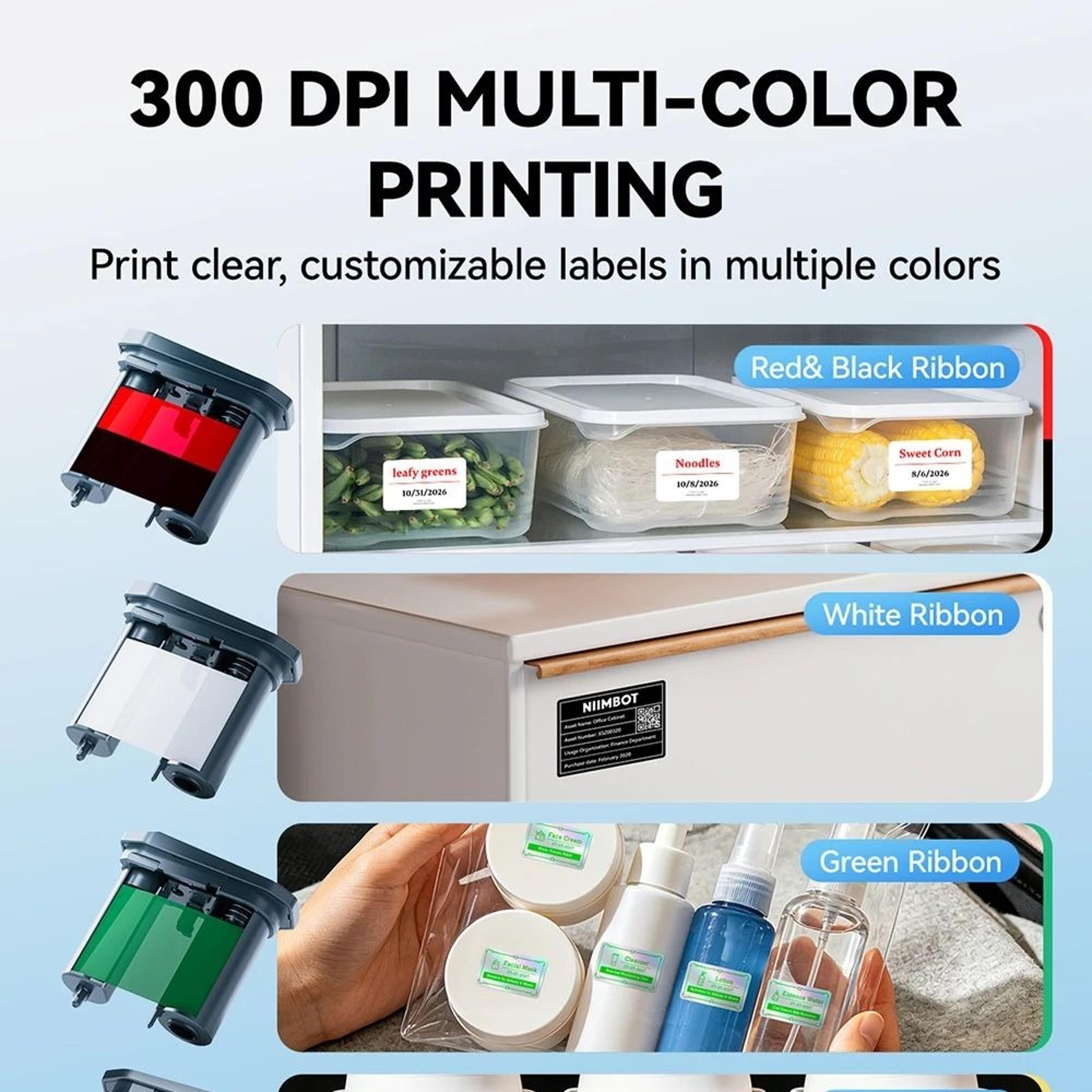 m2 portable thermal transfer label printer for clothing tags, cable labels and office organization