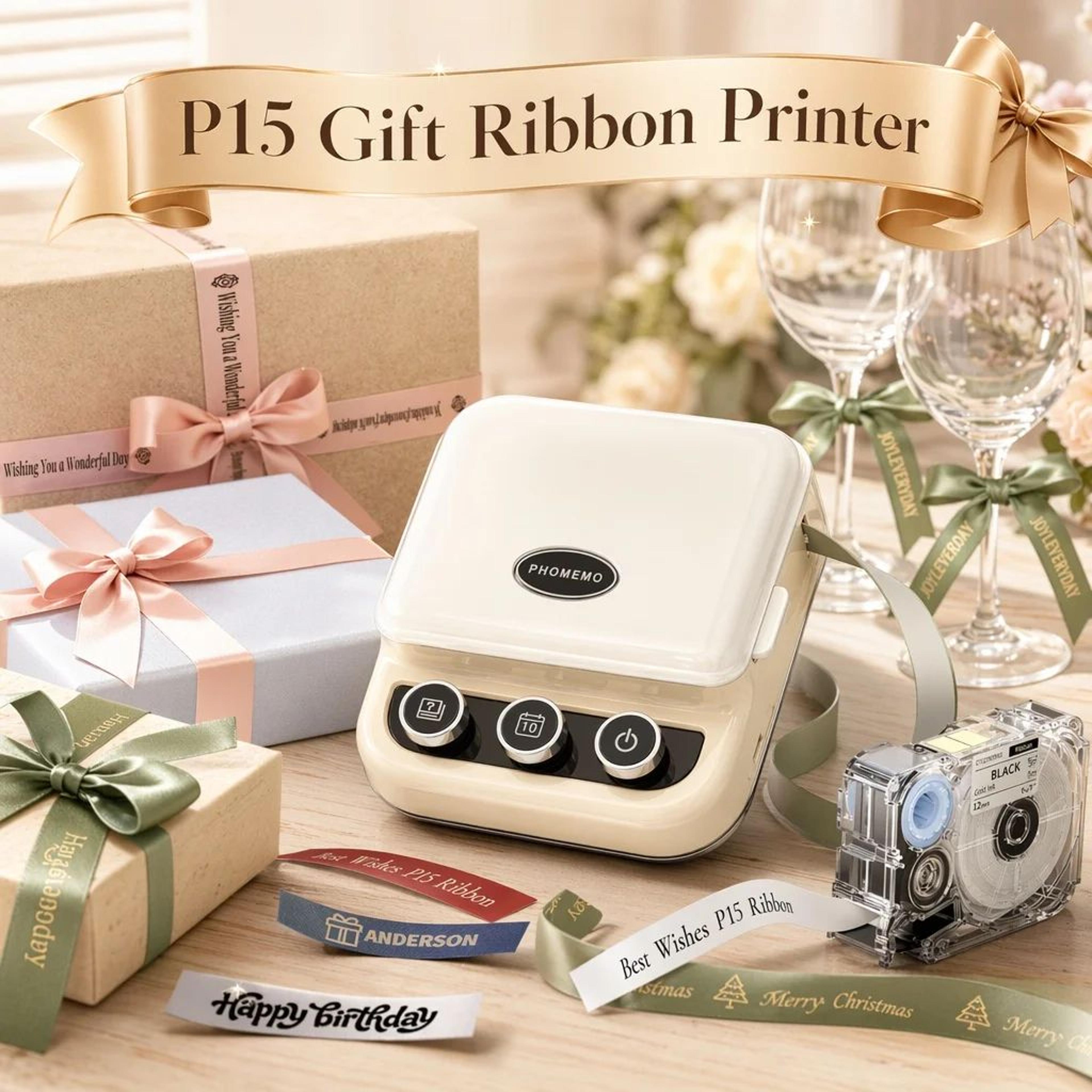 mini bluetooth ribbon label printer for personalized gifts and decorations