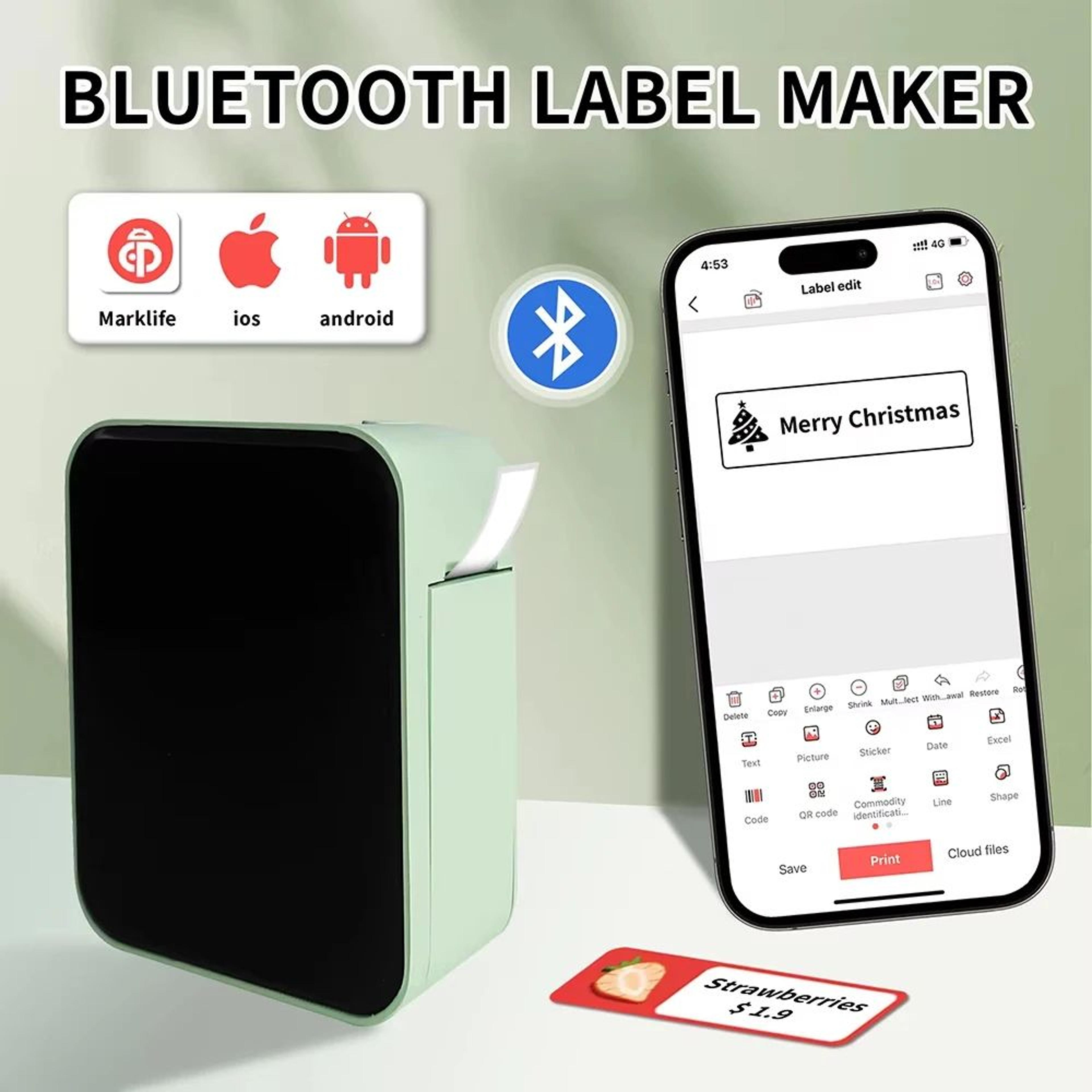 p15 mini bluetooth thermal label printer portable sticker maker for home and office