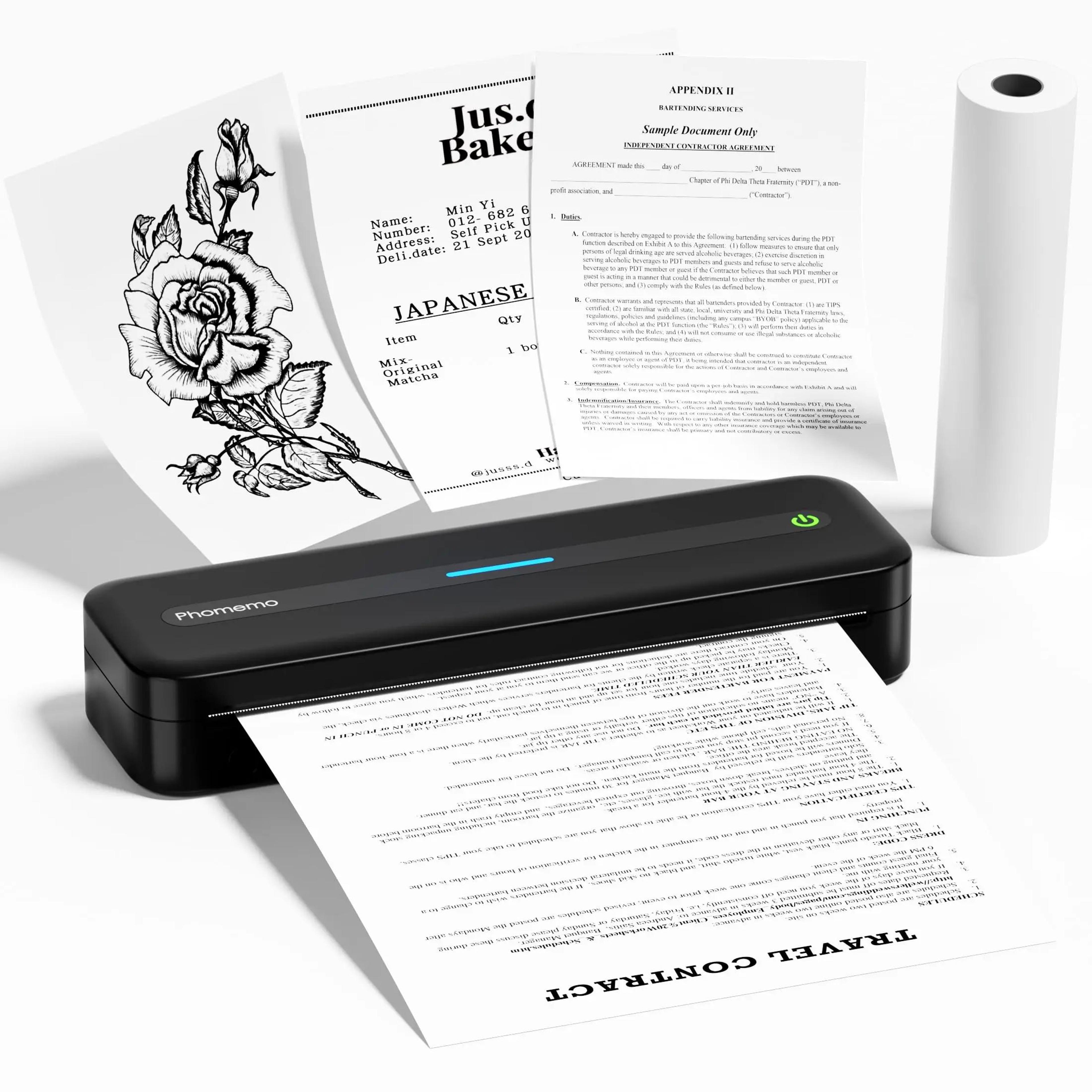m832 portable wireless bluetooth thermal printer for travel and office