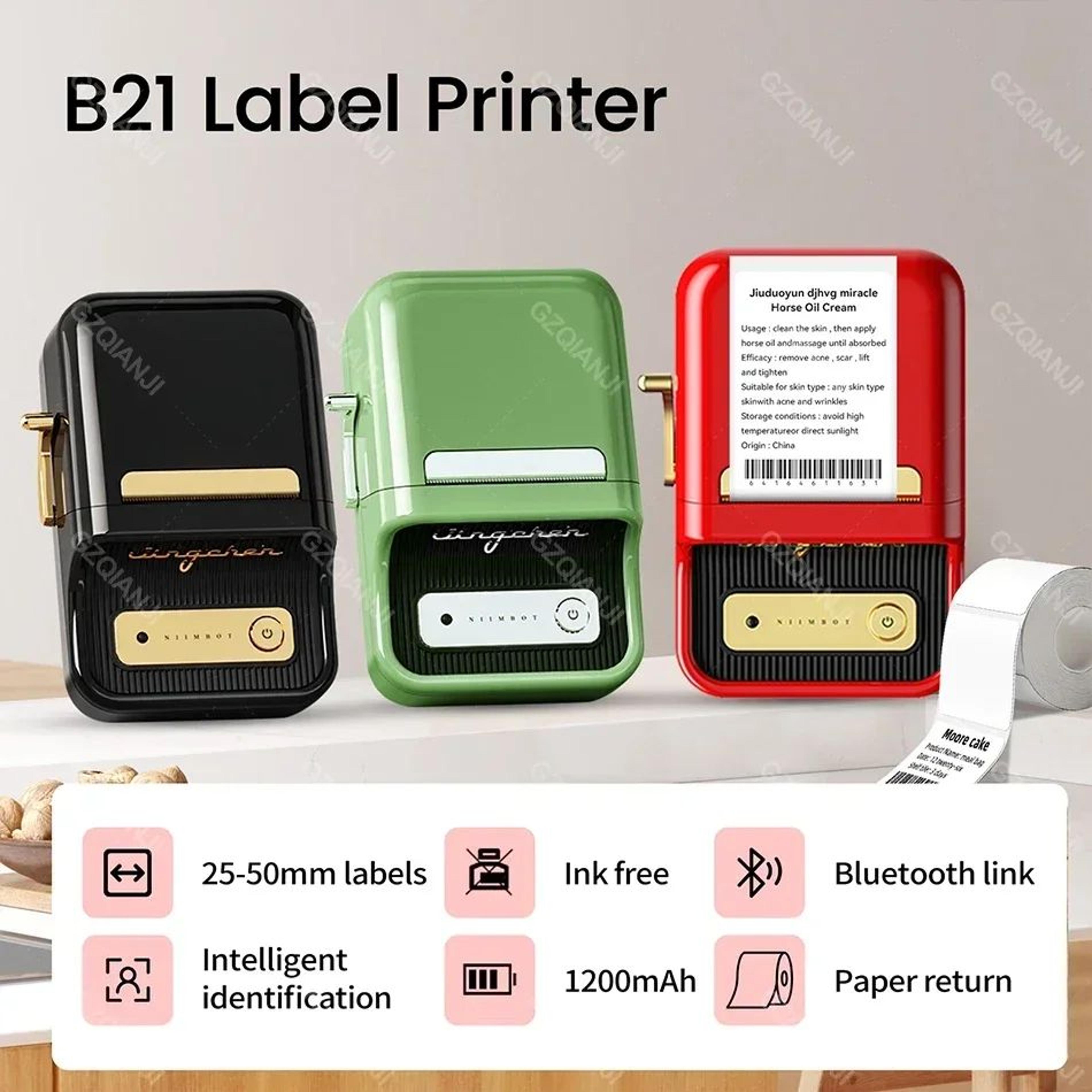 b1/b21 mini bluetooth thermal label printer for barcode and sticker printing