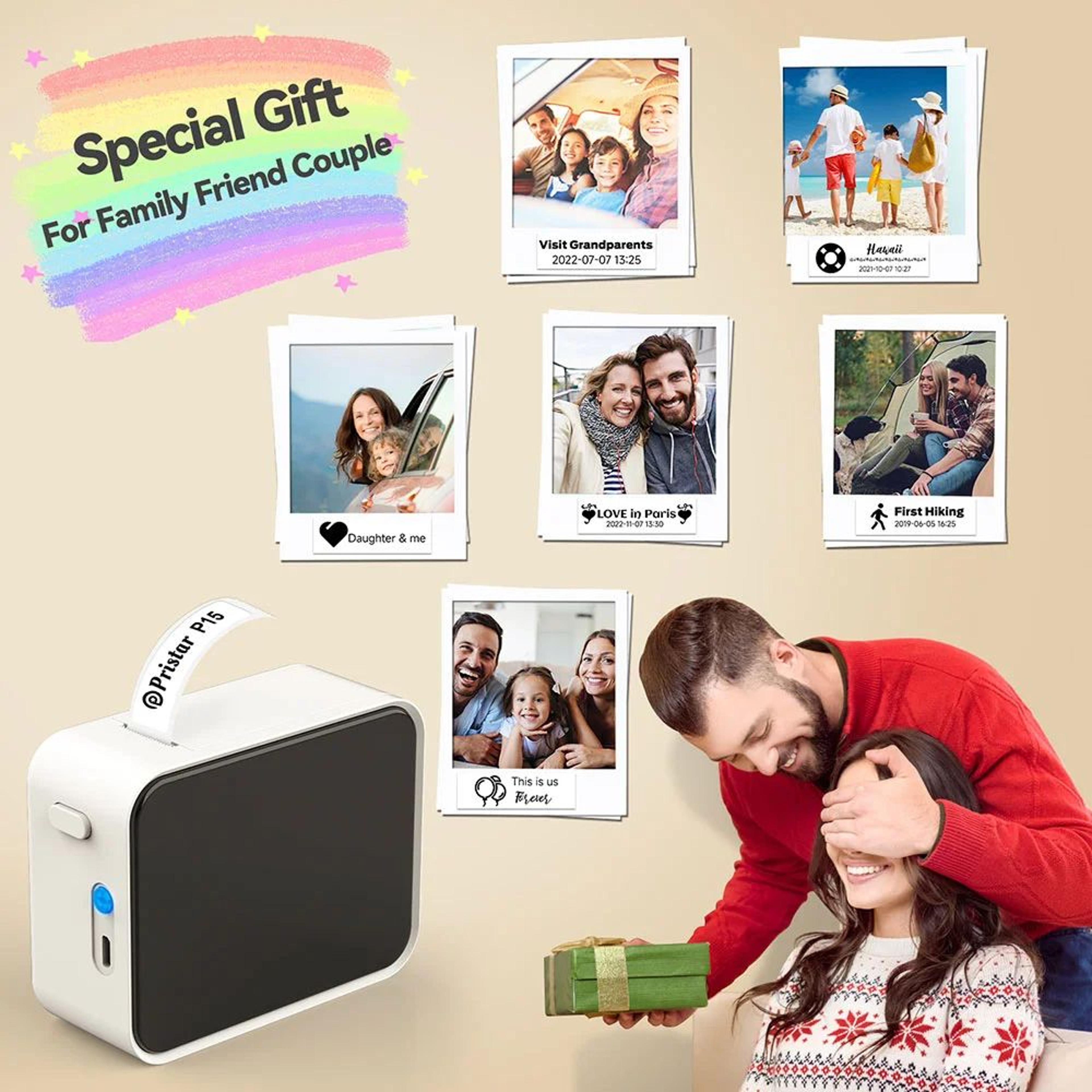 mini bluetooth thermal label printer with adhesive stickers for home and office organization
