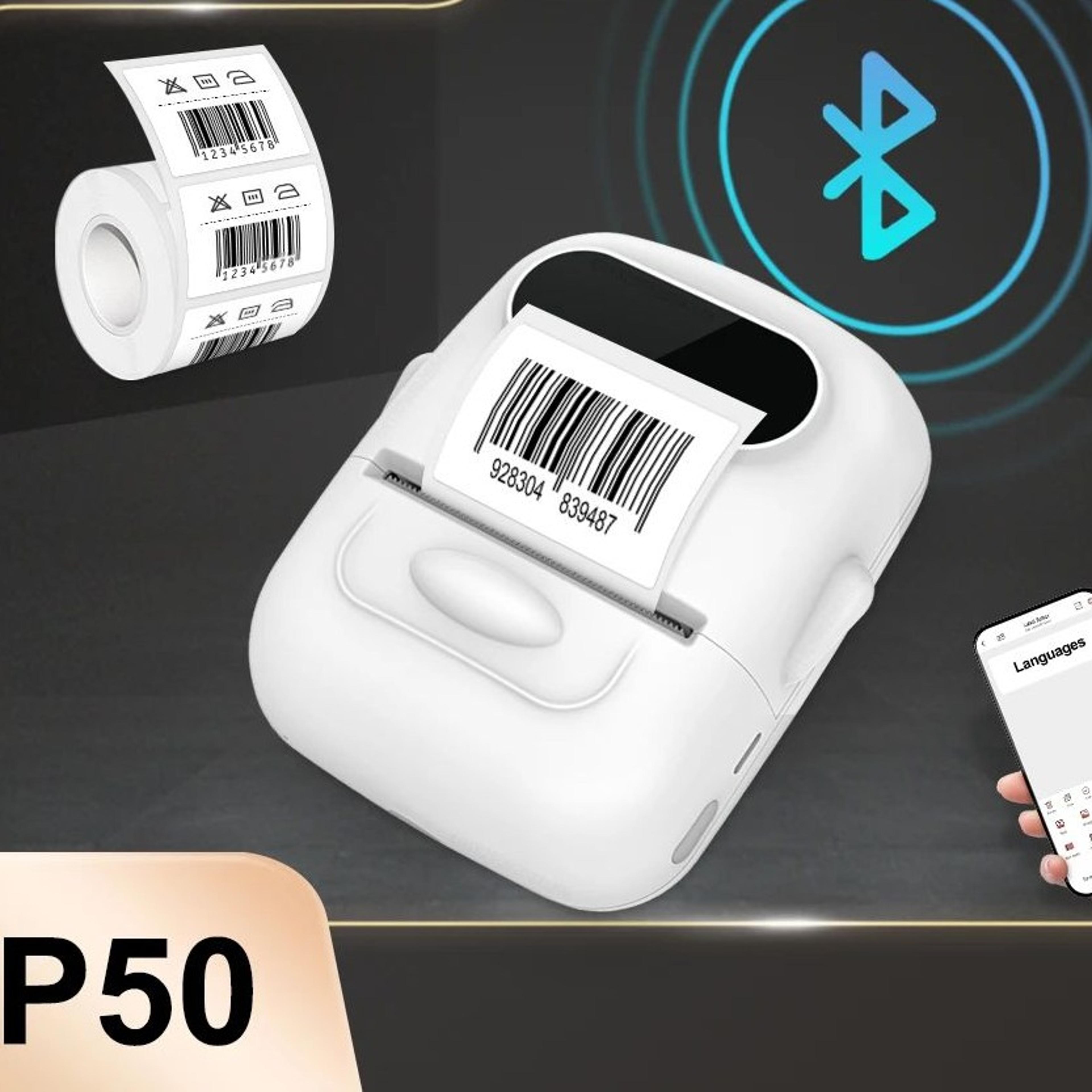 p50 mini wireless bluetooth thermal label printer for home and office organization