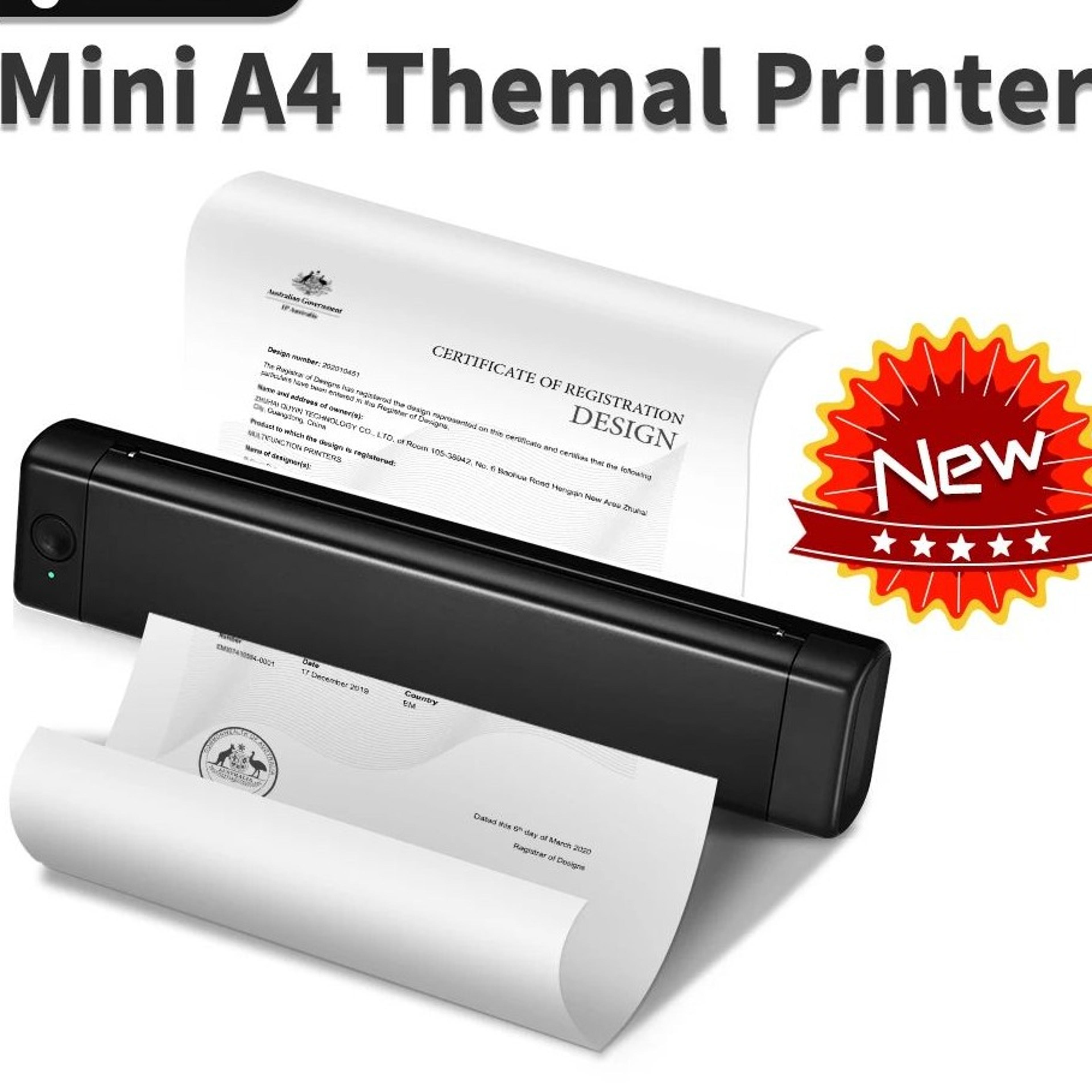 a4 portable wireless thermal printer for travel, home and office