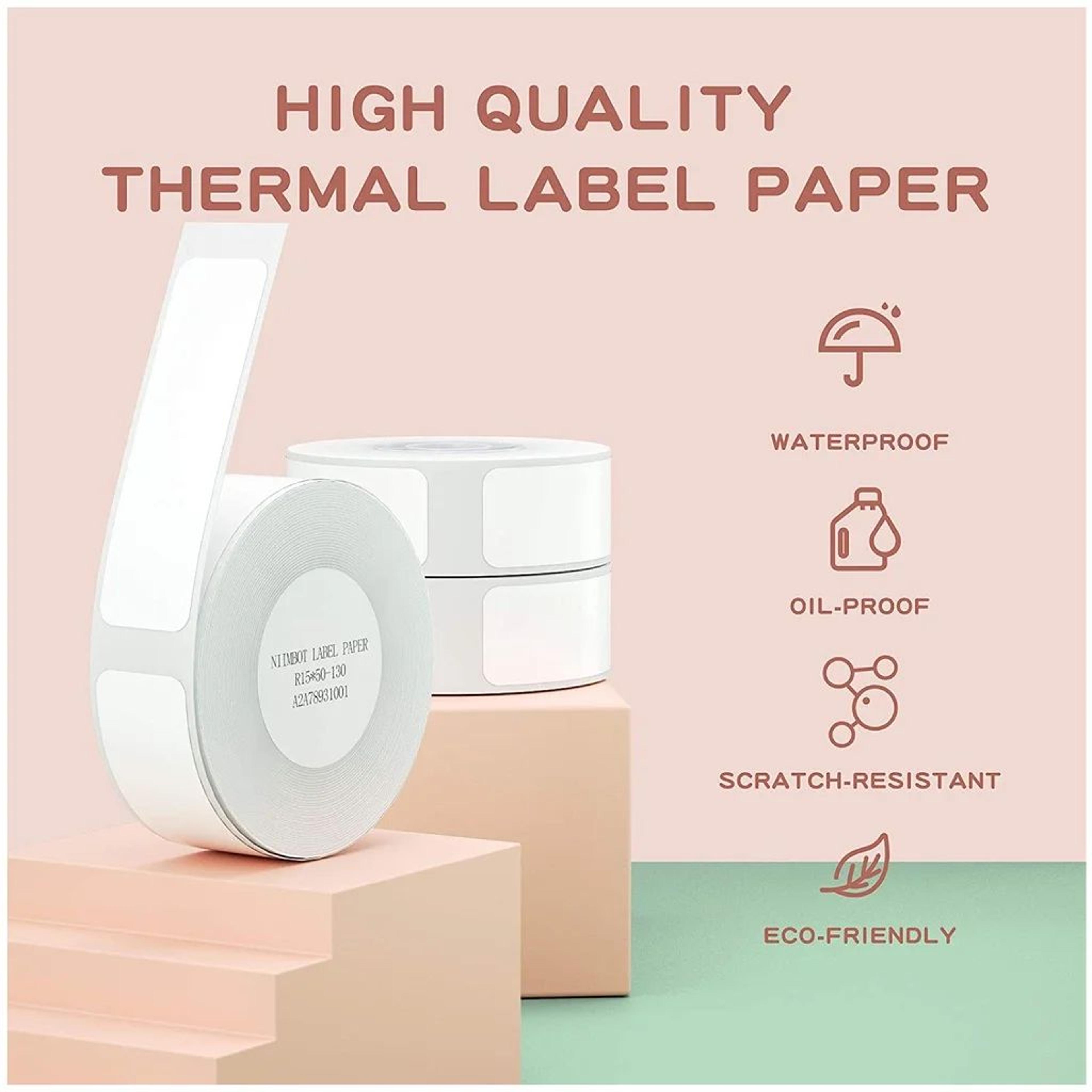 waterproof white thermal label sticker paper for d101 d11 d110 printers - 3/5/10 rolls
