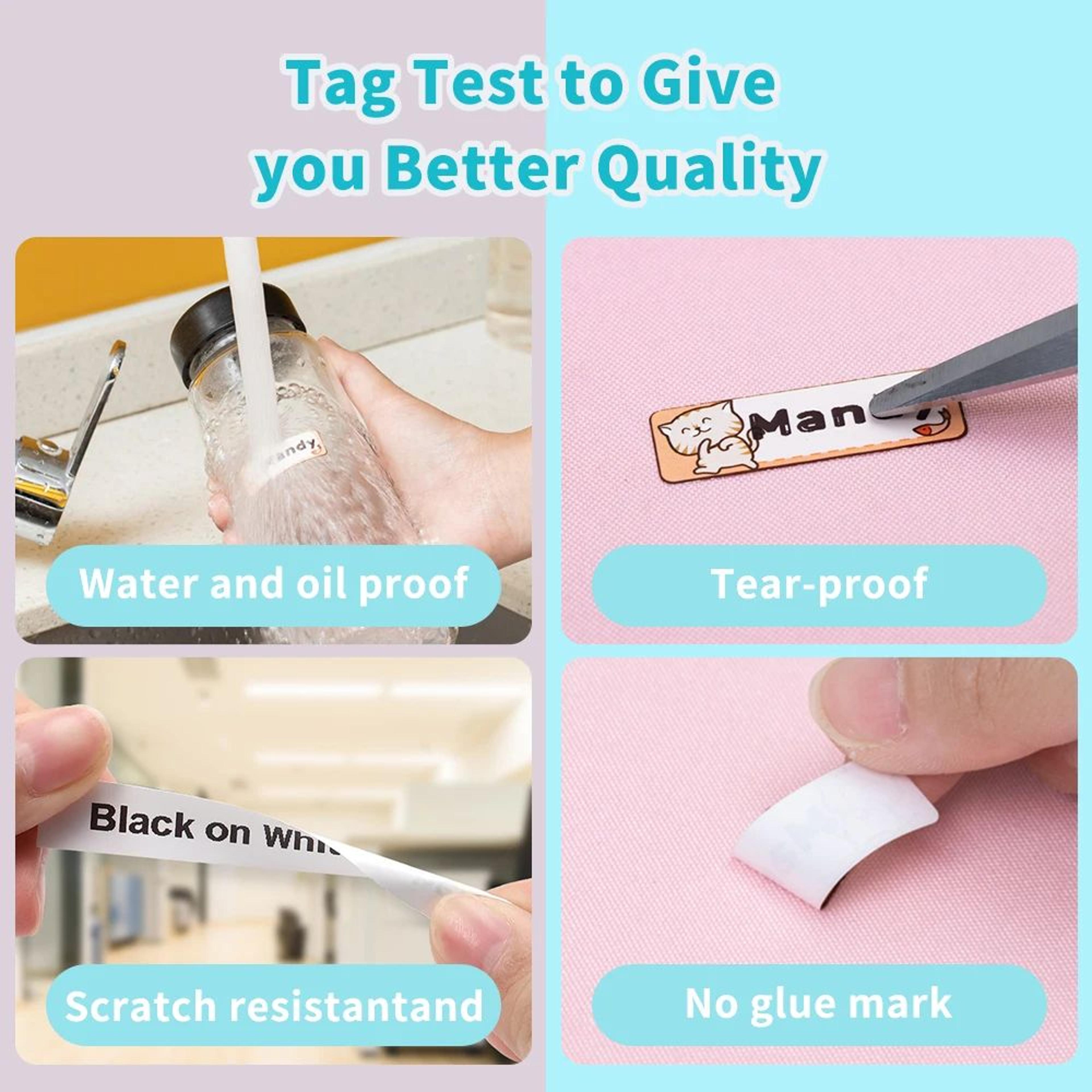 3 rolls waterproof white adhesive thermal label sticker paper for q30 d30 mini printers