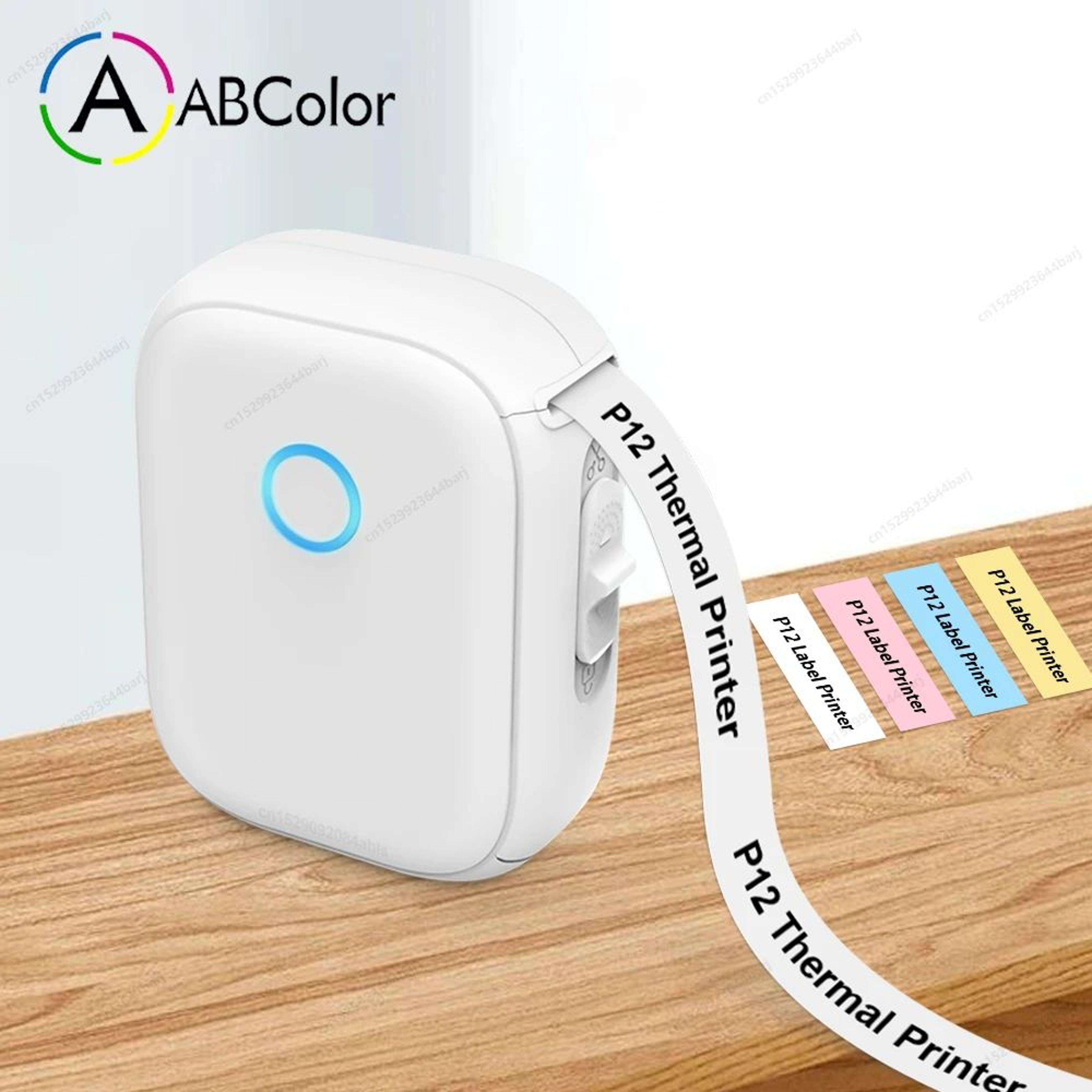 p12 portable inkless thermal label printer with automatic cutter and continuous label printing