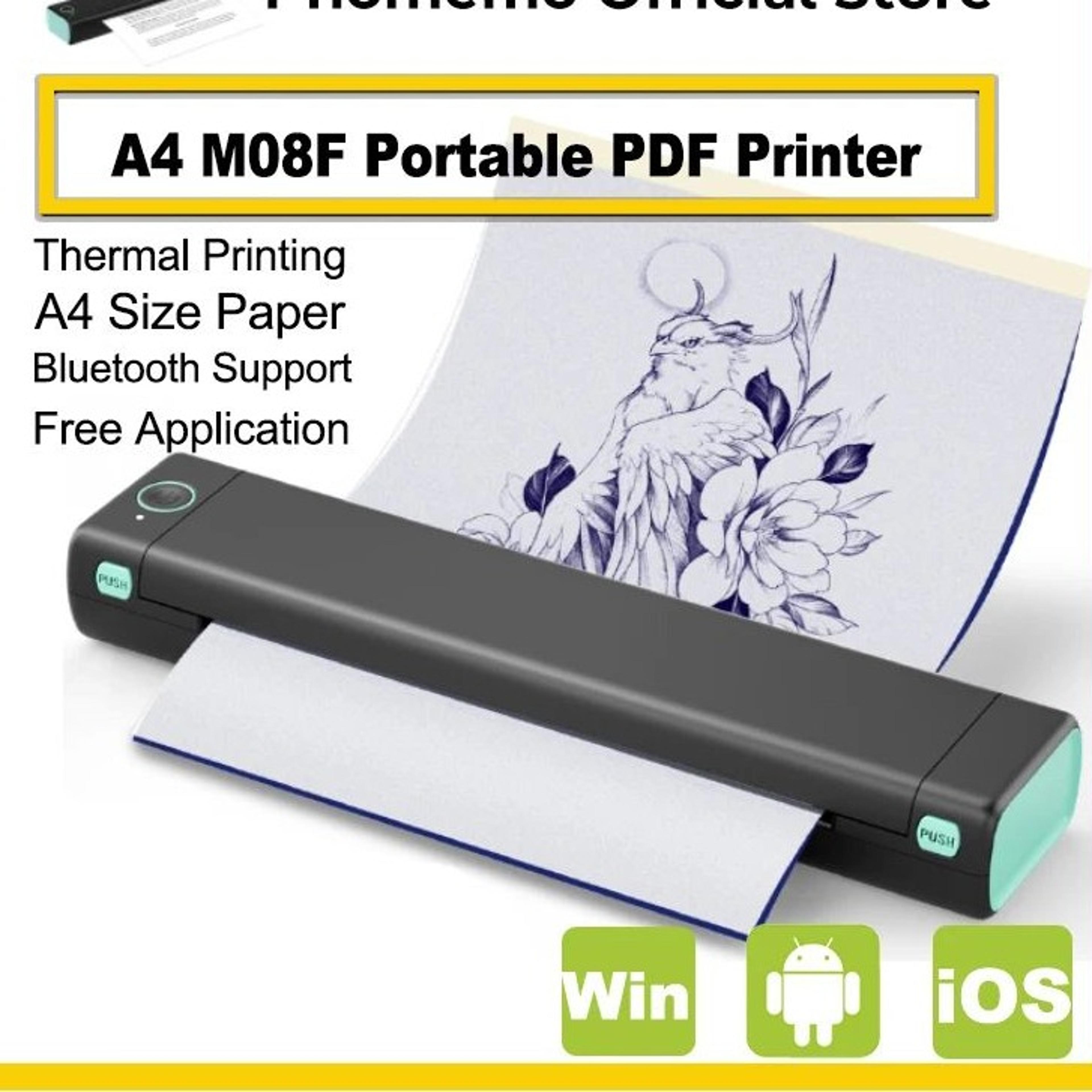 wireless a4 portable thermal printer bluetooth inkless printer for home office and travel