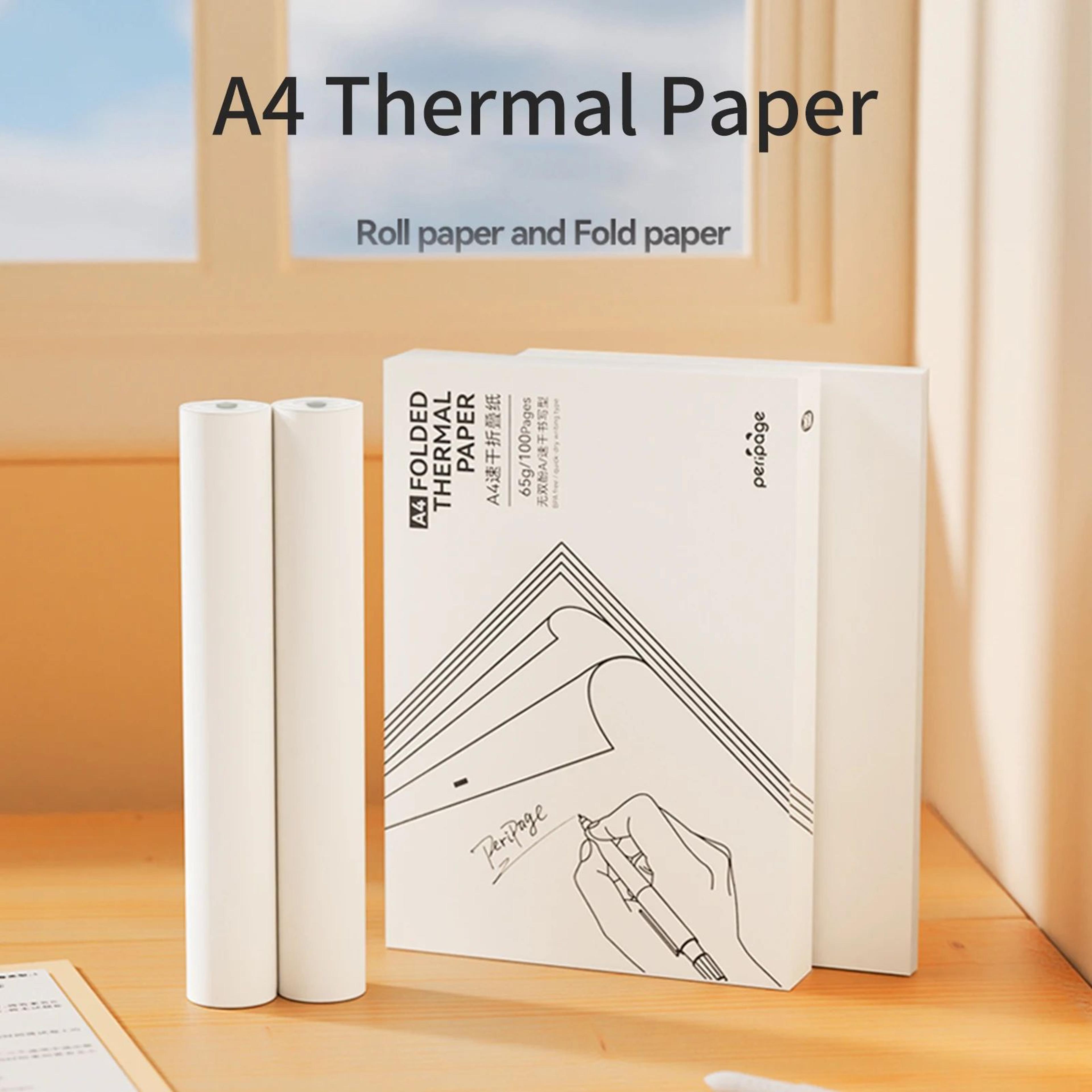 folded thermal printer paper for a40 portable printer, quick-dry inkless printing sheets