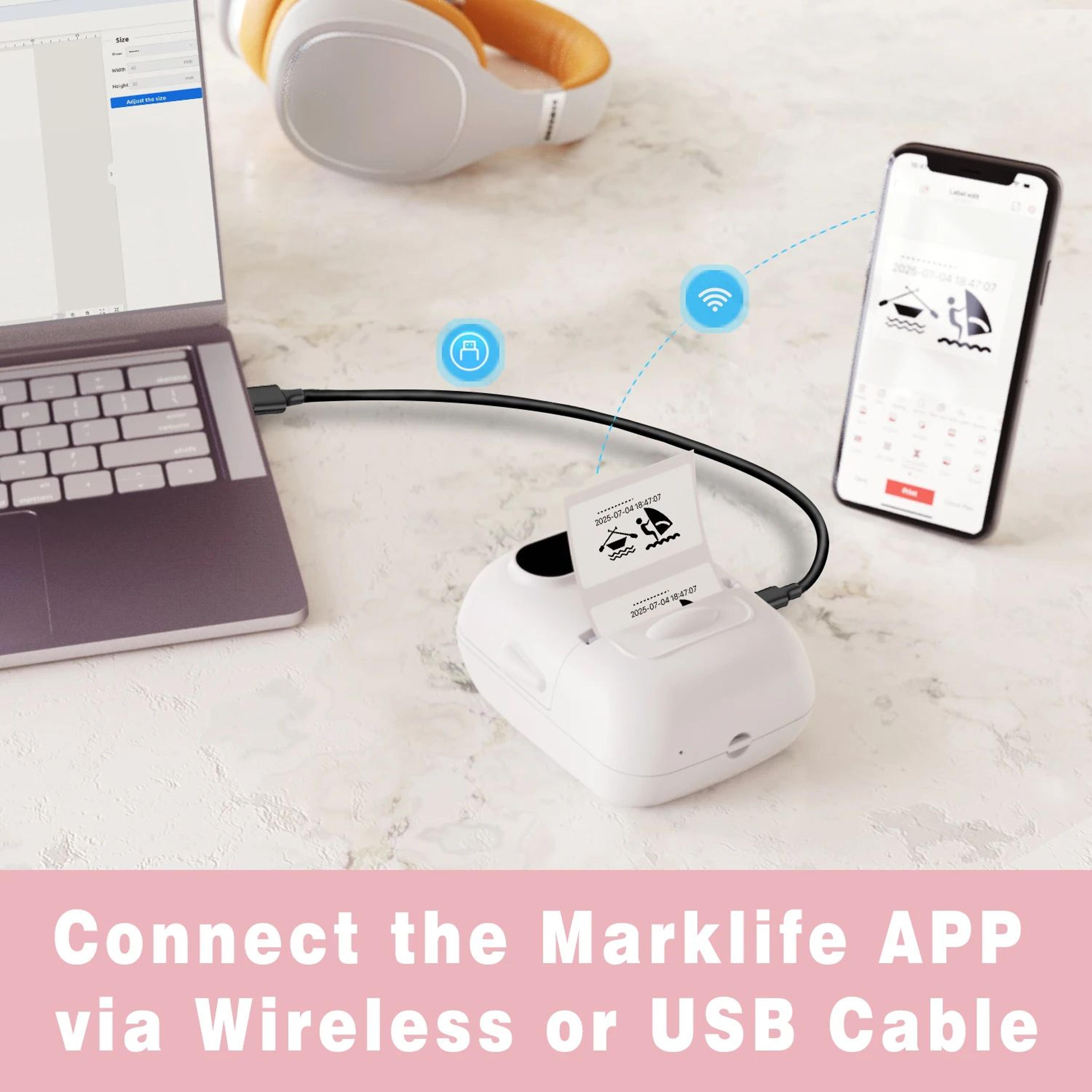 wireless bluetooth thermal label printer p50 inkless sticker and barcode maker