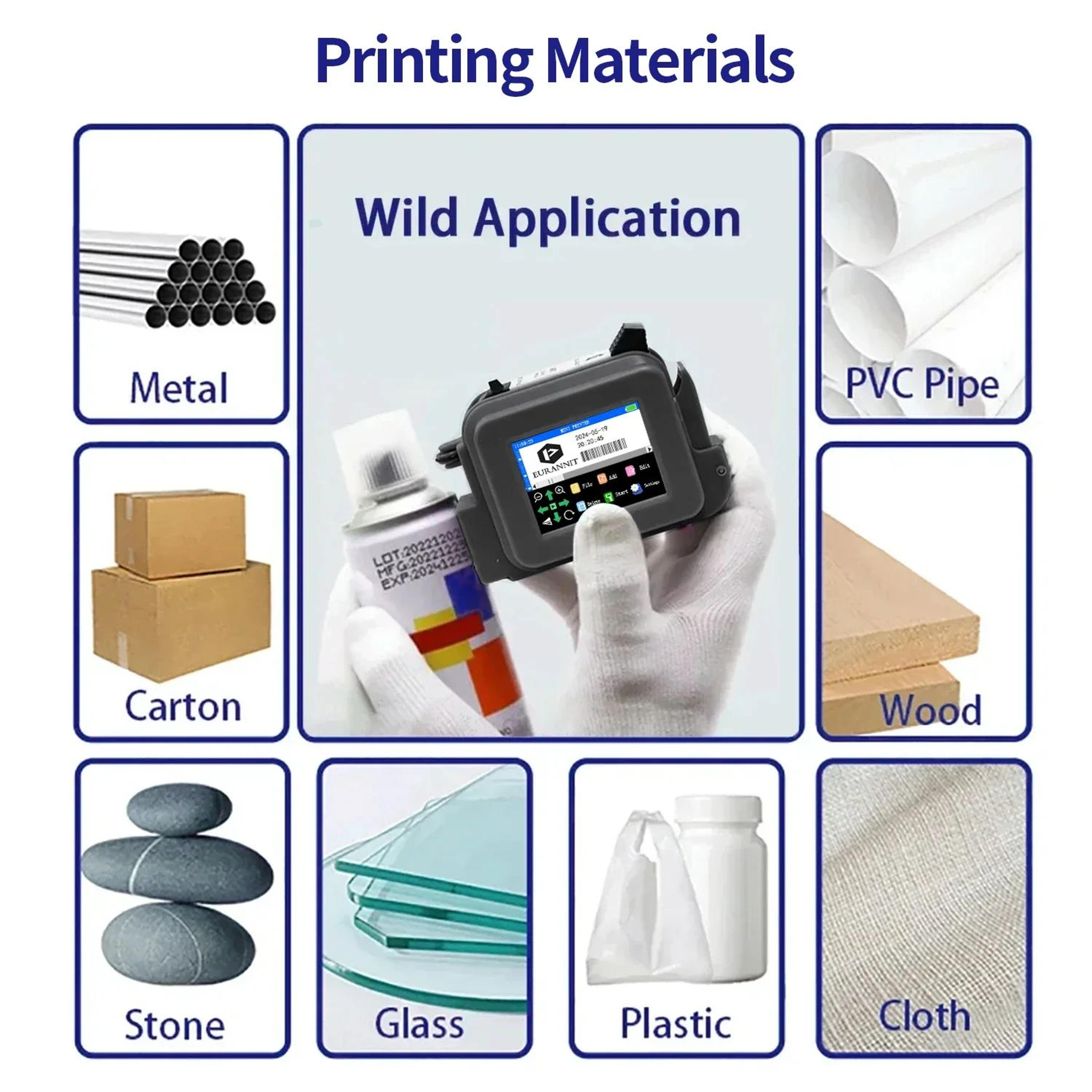 portable mini handheld inkjet printer 12.7mm with fast dry ink for date coding and barcode printing