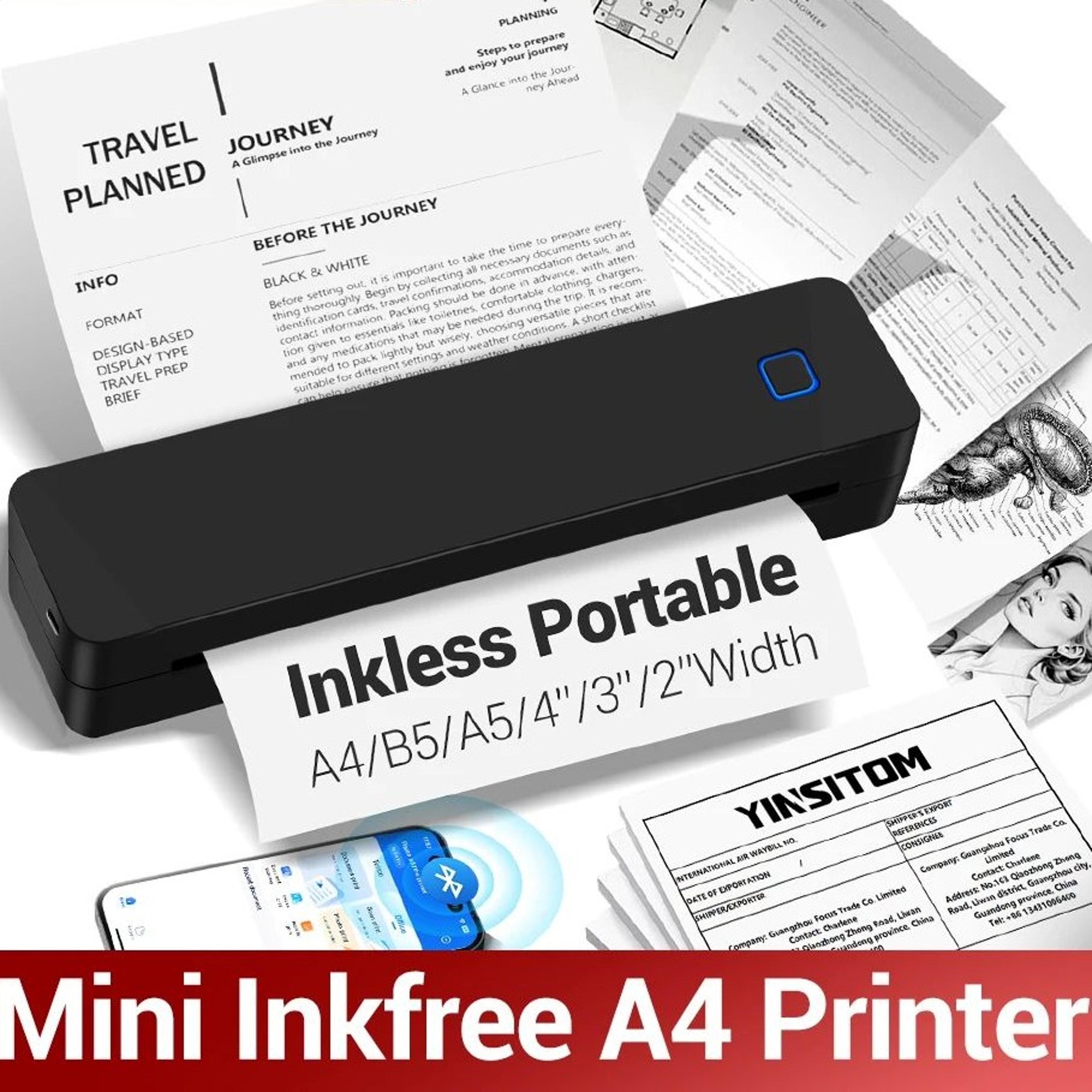 mini a4 portable bluetooth thermal printer for wireless document printing