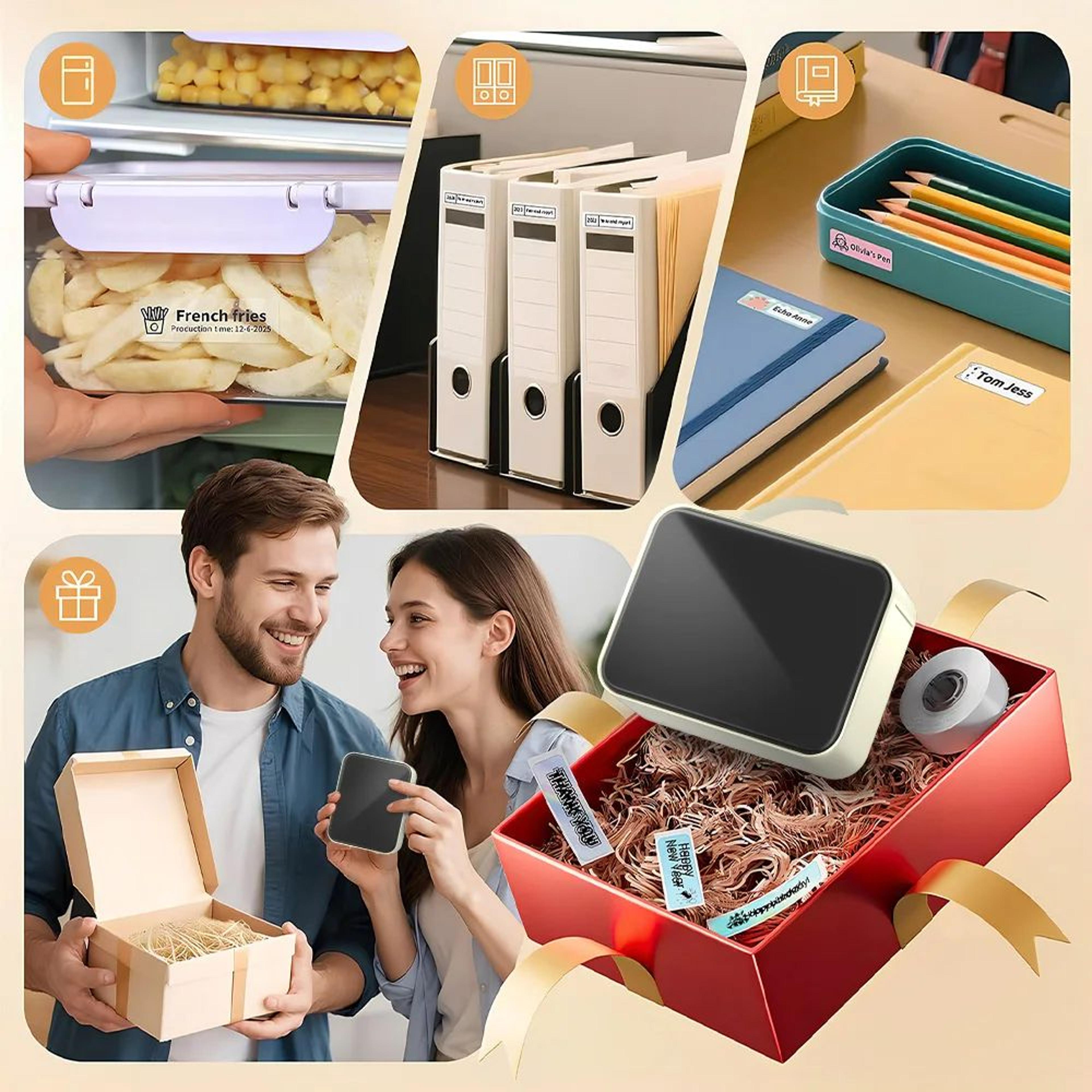 mini bluetooth thermal label printer with wireless inkless printing
