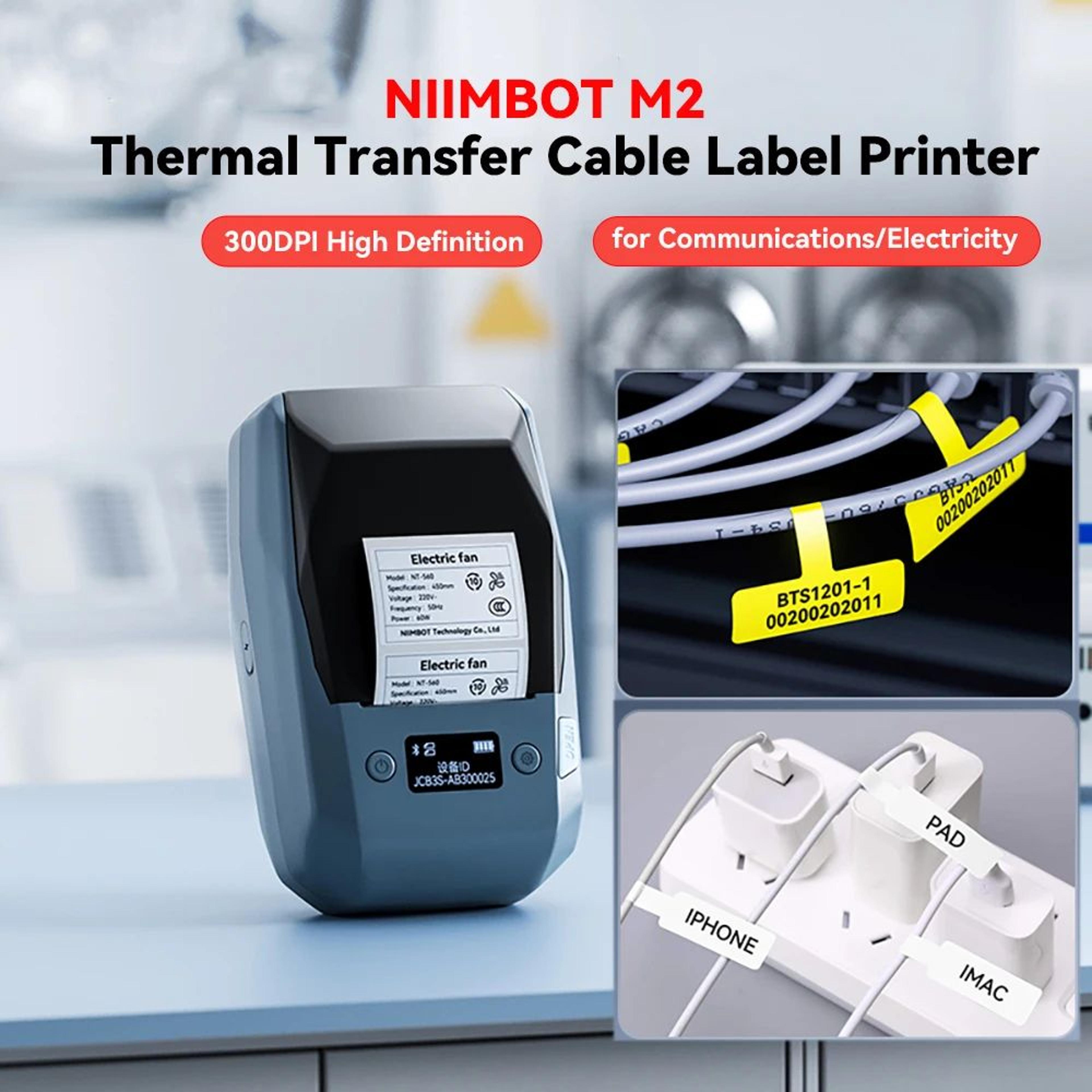 thermal transfer cable label printer for network wire identification and organization