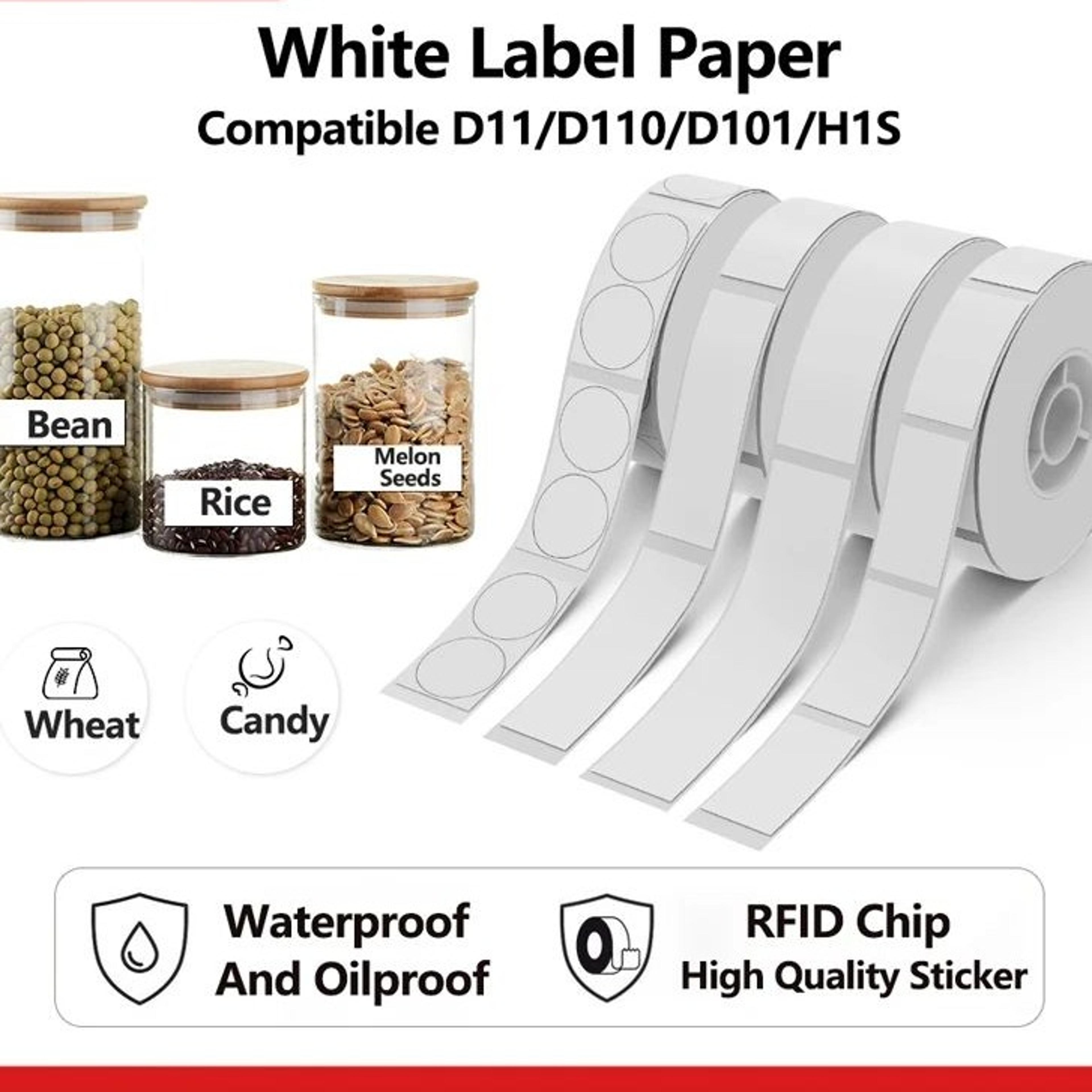 waterproof oil-resistant white thermal label tape for d11 d101 d110 mini printers