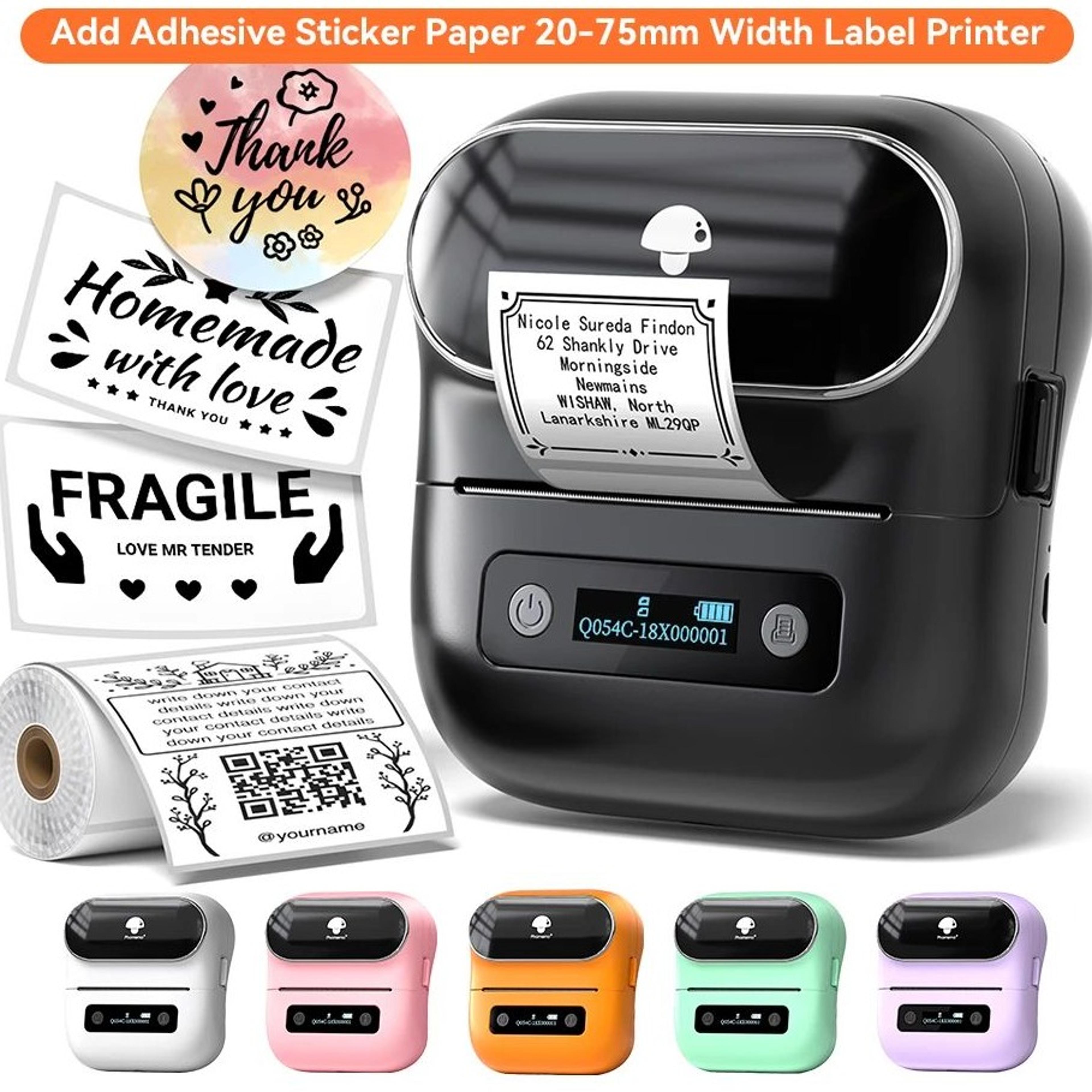 portable bluetooth thermal label printer 75mm wireless barcode and price label maker