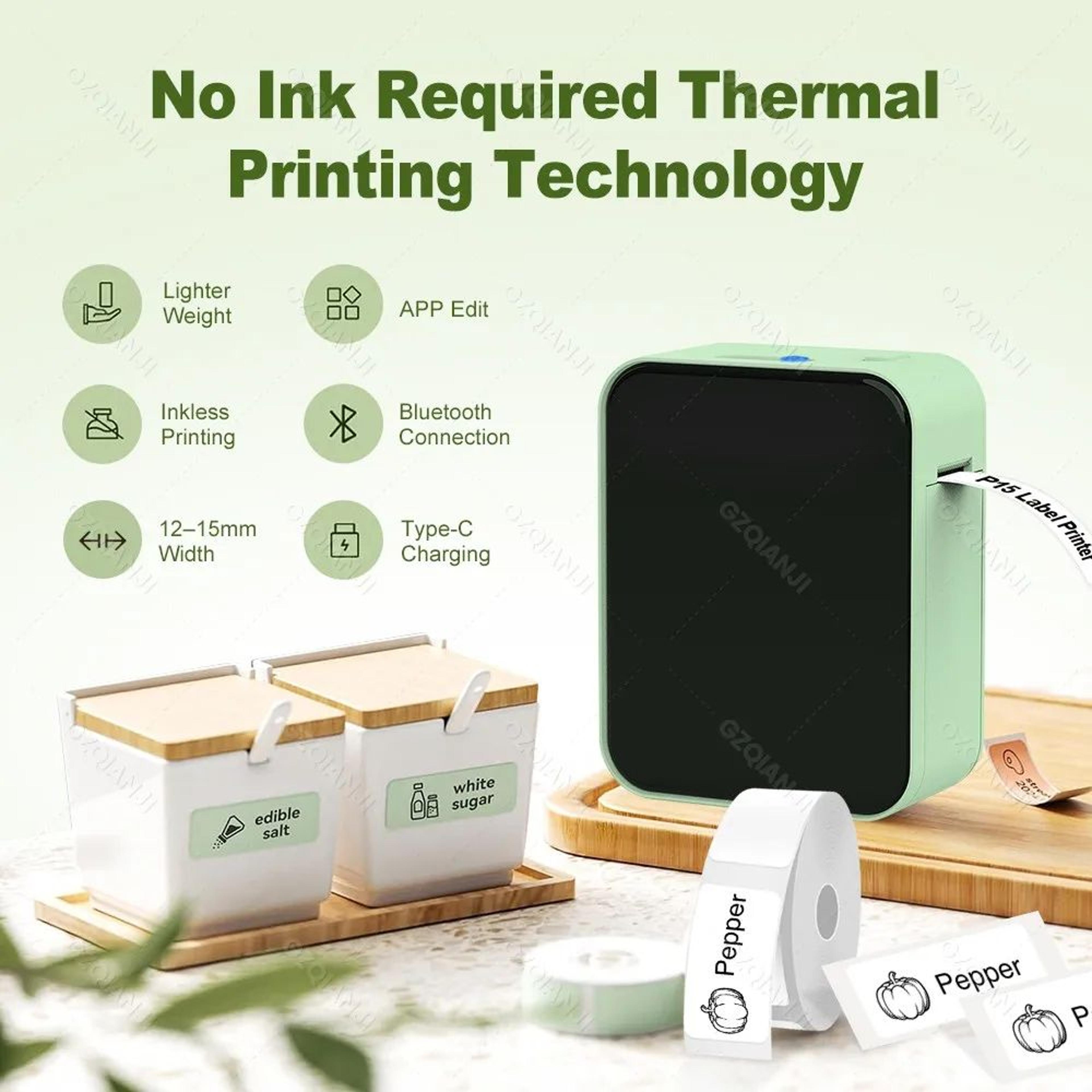 mini wireless thermal label maker portable inkless sticker printer for home and office