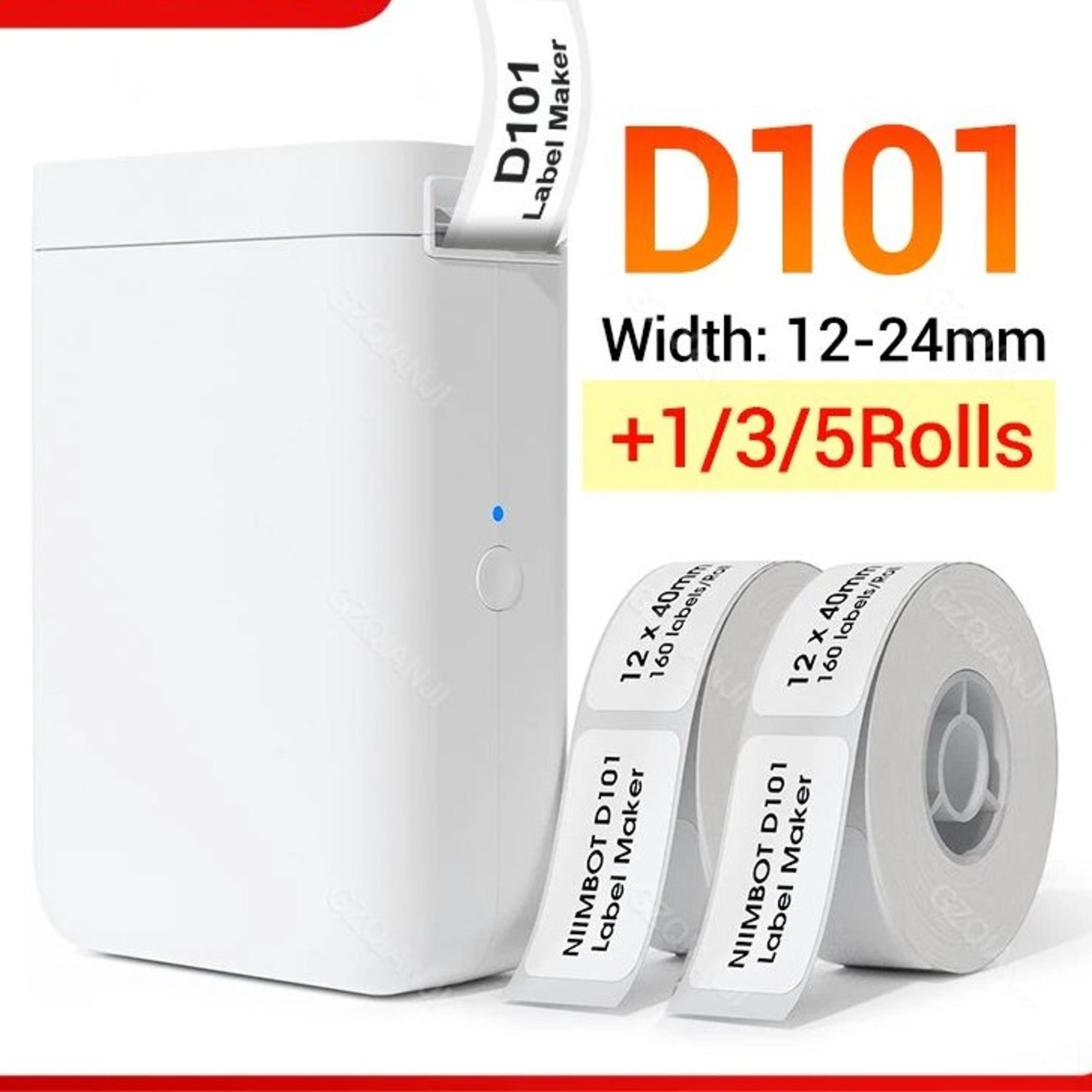 d101 portable bluetooth thermal label printer 24mm inkless sticker maker