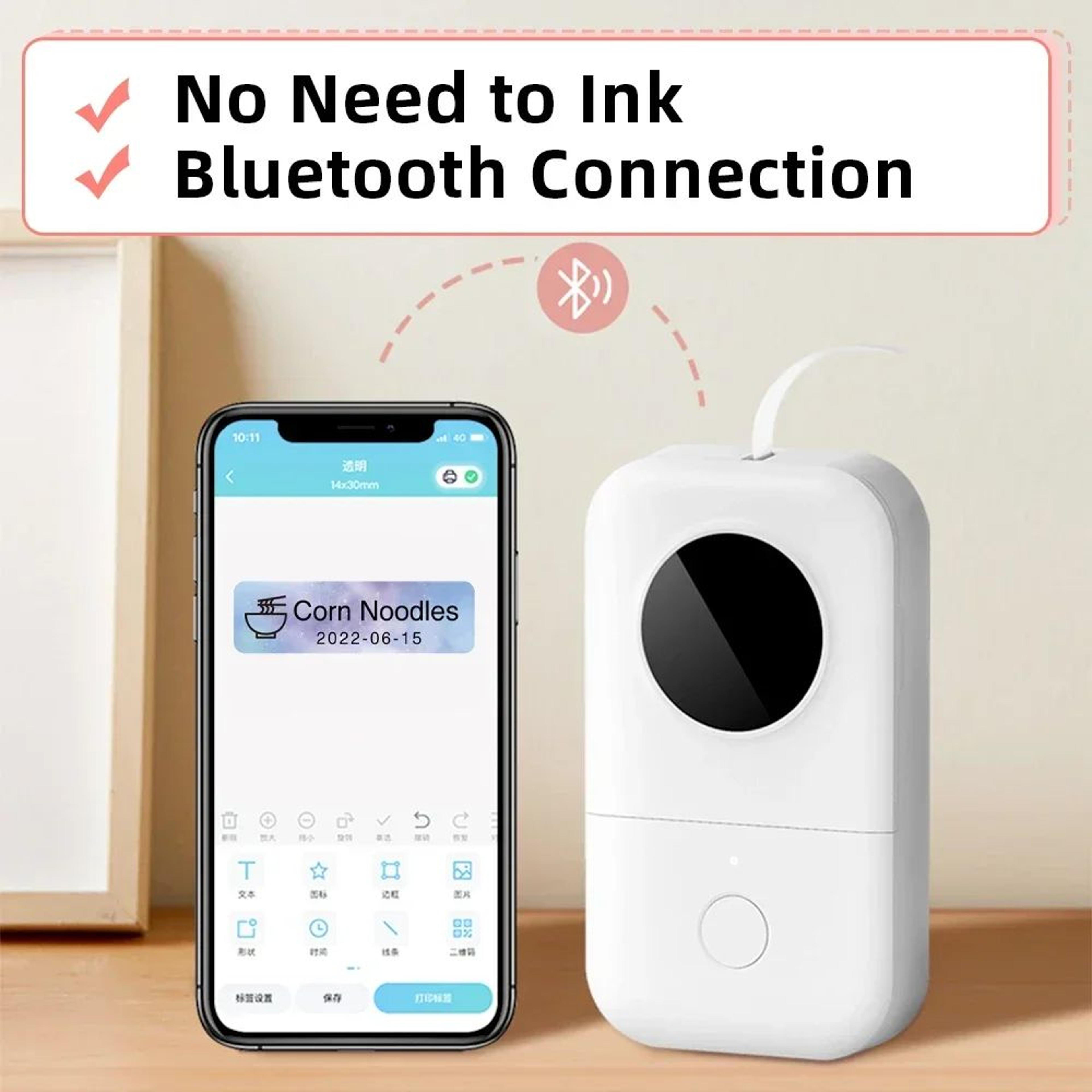 mini bluetooth thermal label maker portable inkless sticker printer