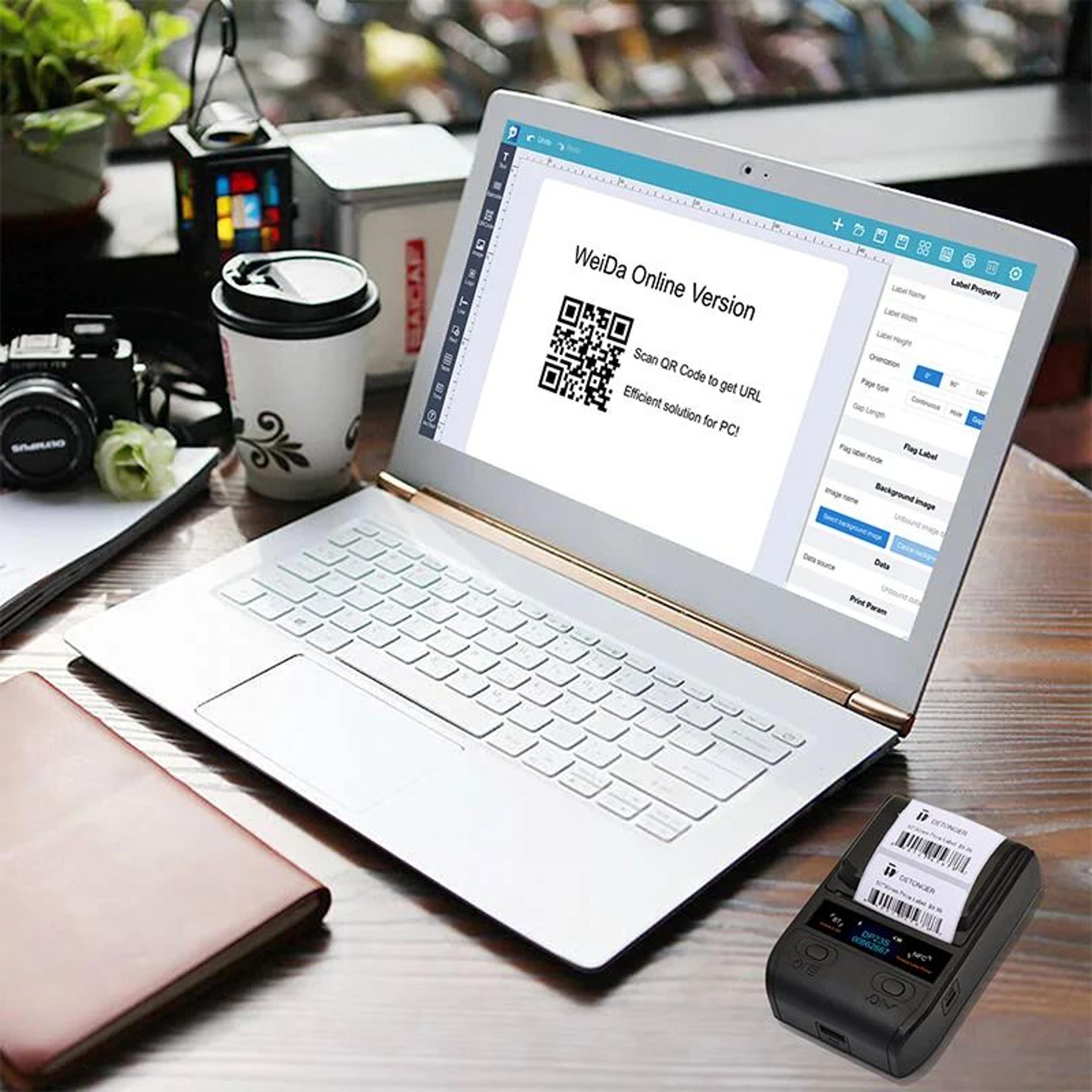 detonger dp23s bluetooth barcode and qr code label printer for clothing and jewelry