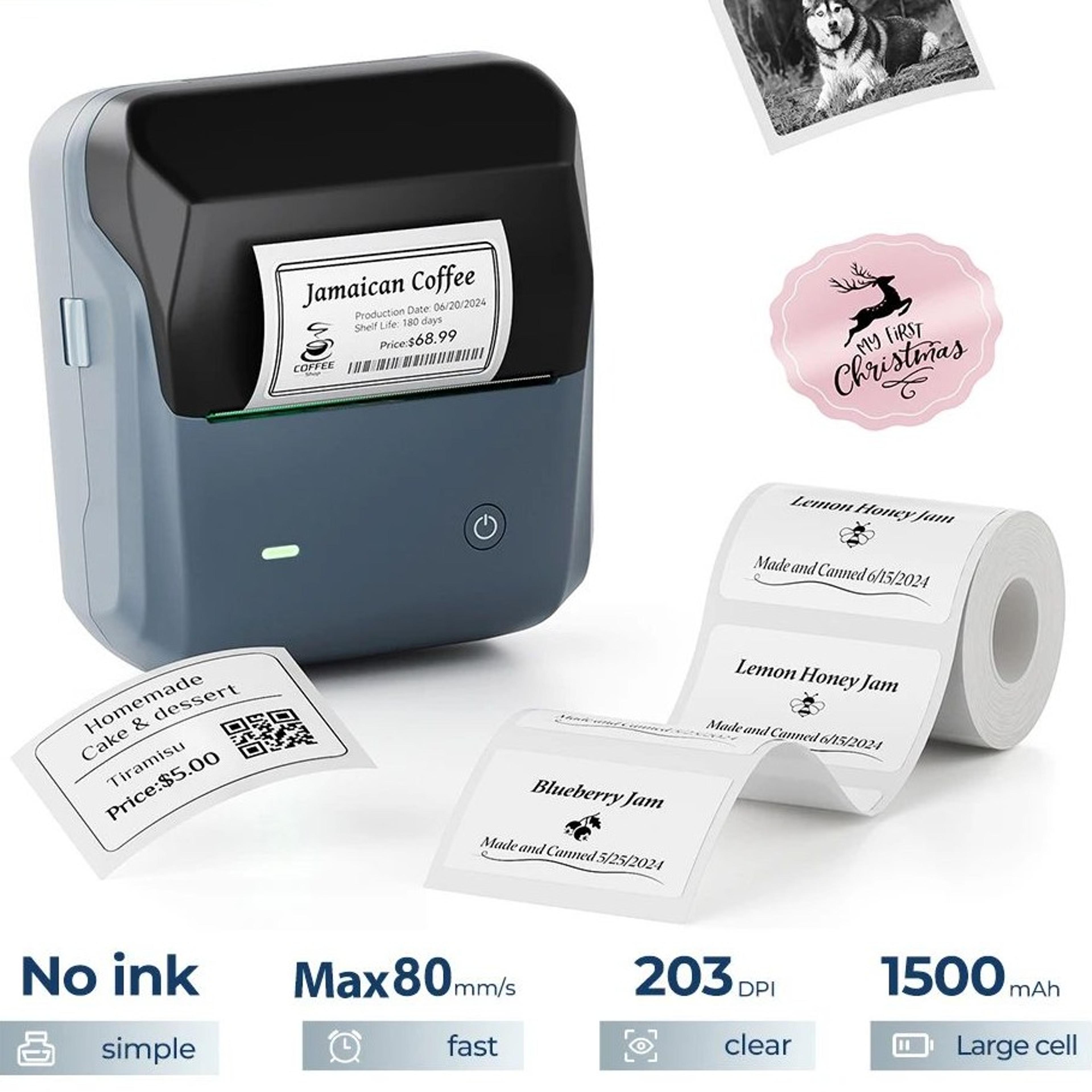 wireless thermal label maker printer for barcode and qr code printing