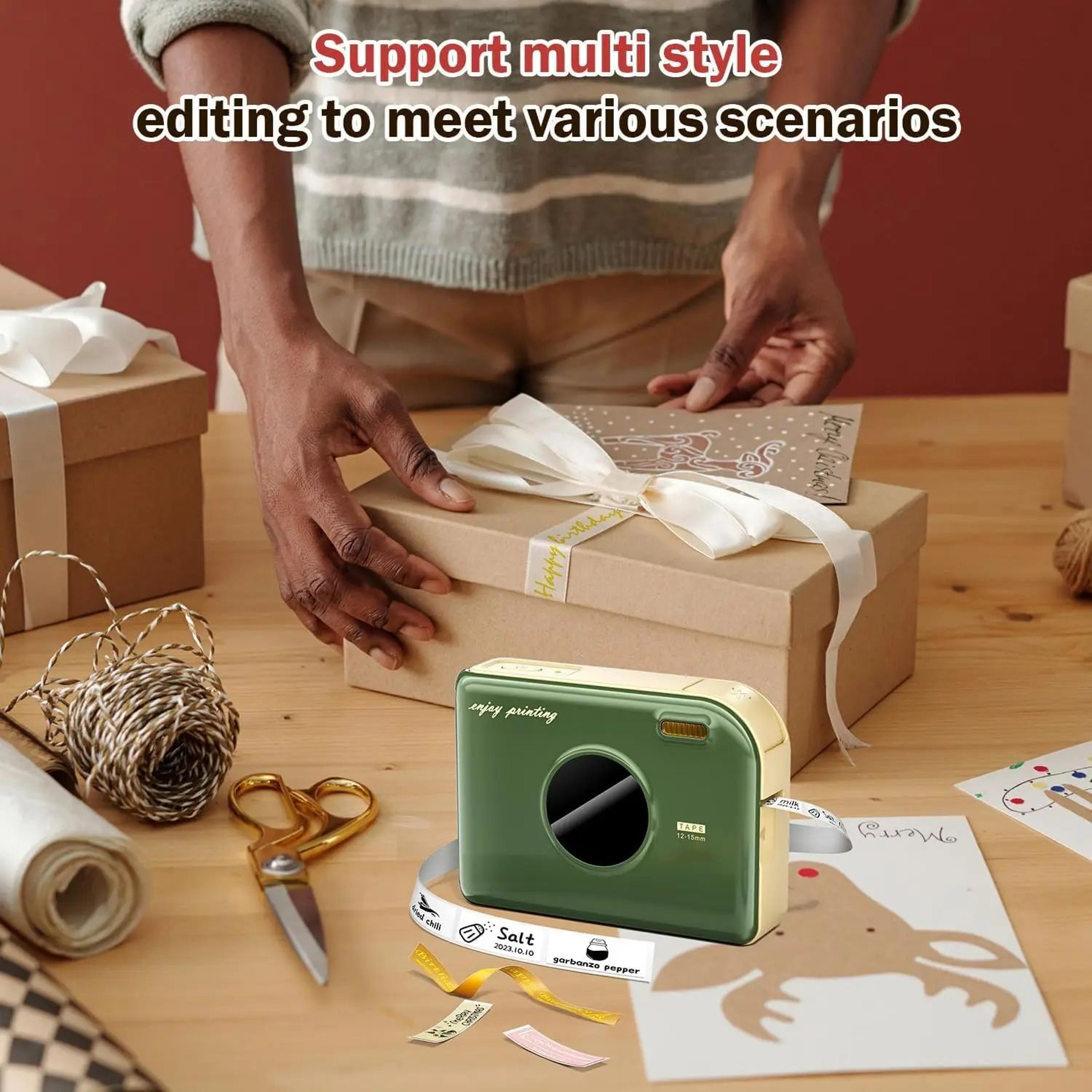 mini bluetooth label printer with inkless thermal printing for easy home and office organization