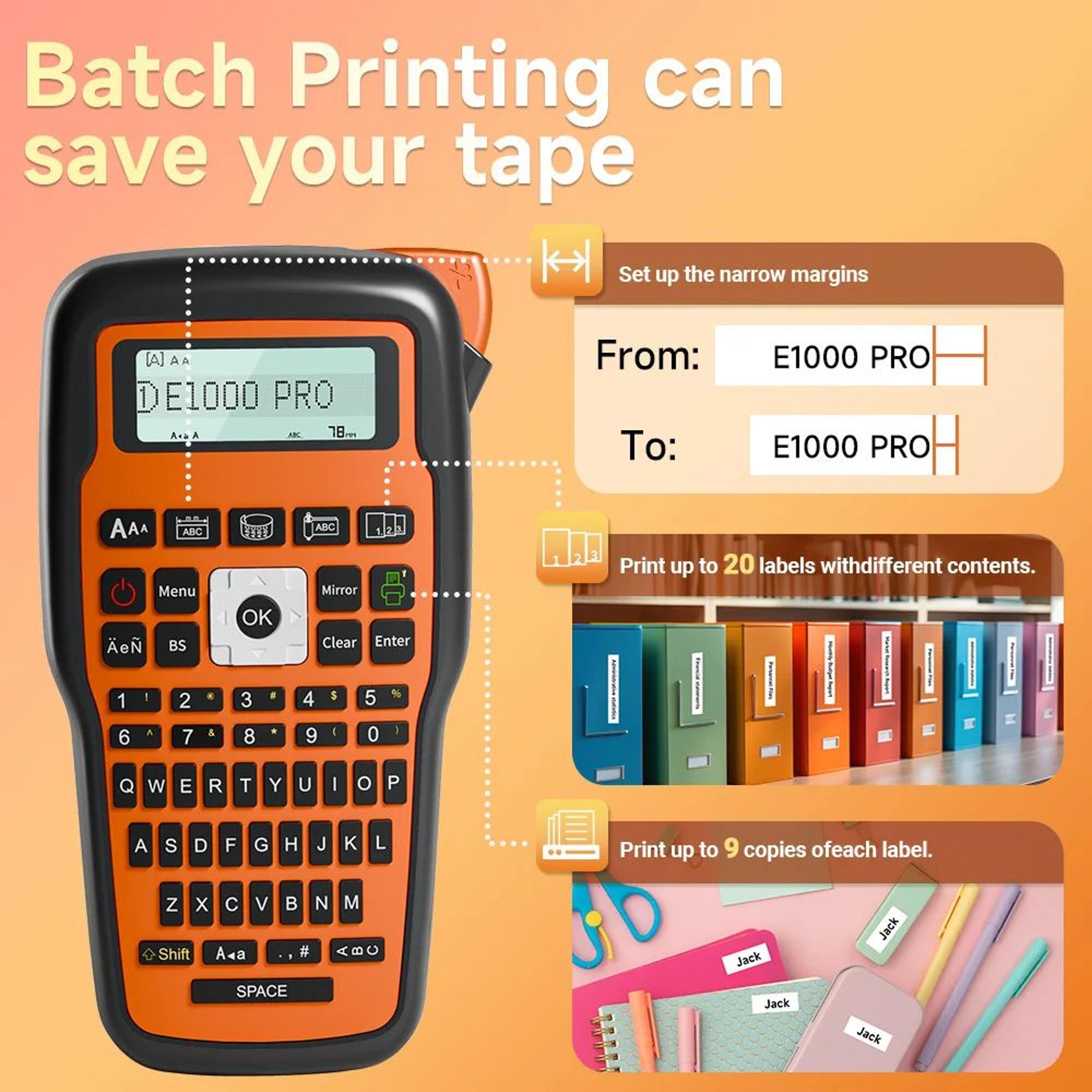 industrial handheld label maker printer with keyboard for cable and wire organization